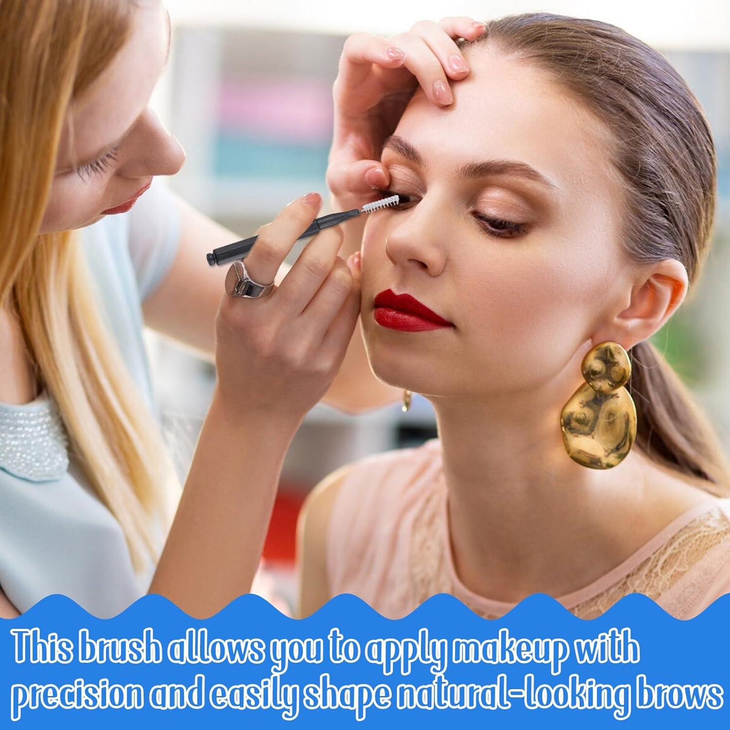 60 Micro Cepillos de Cejas LXUEJIE con Tapa - Herramienta de Belleza