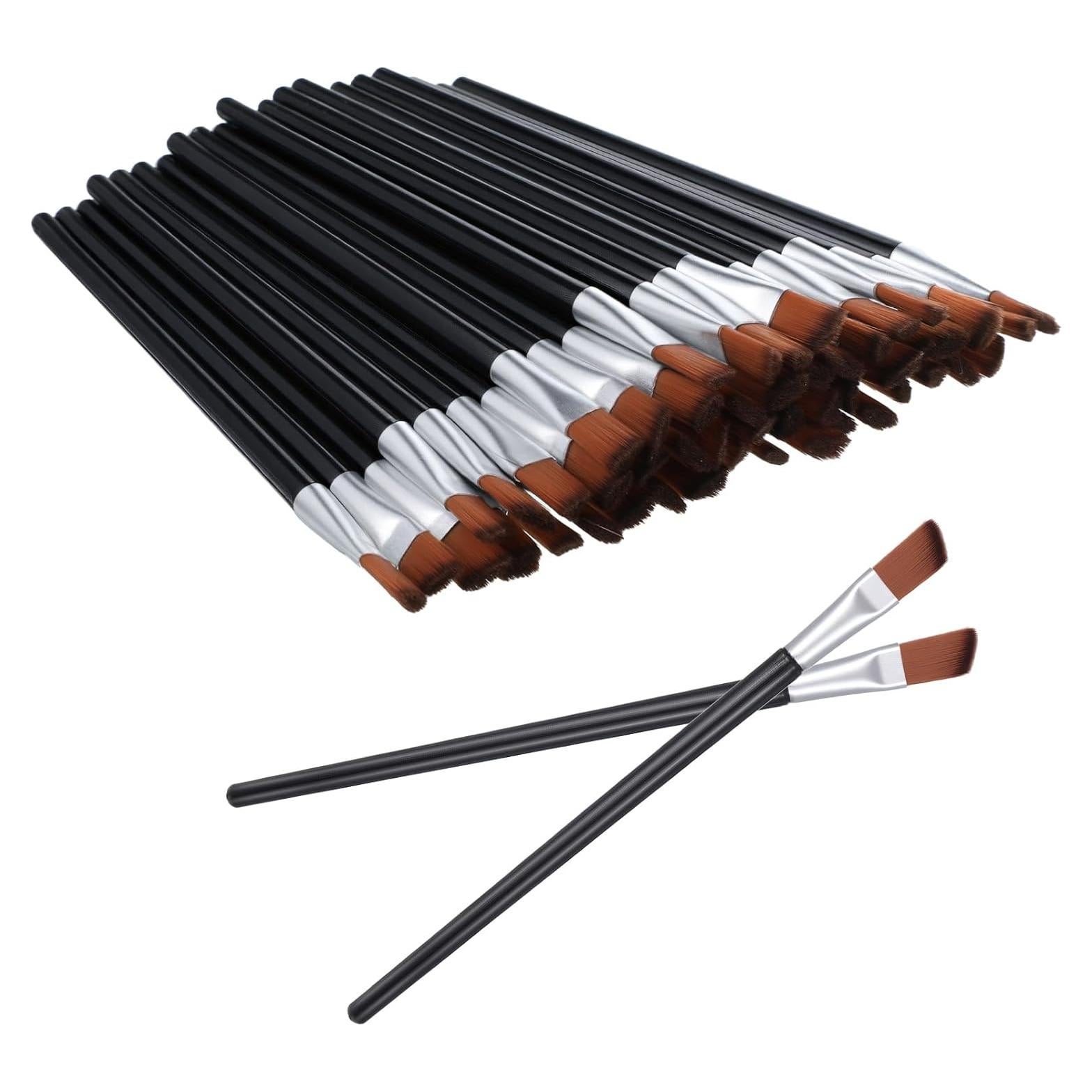 100 Brochas de Cejas Anguladas LXUEJIE 9.6cm para Maquillaje