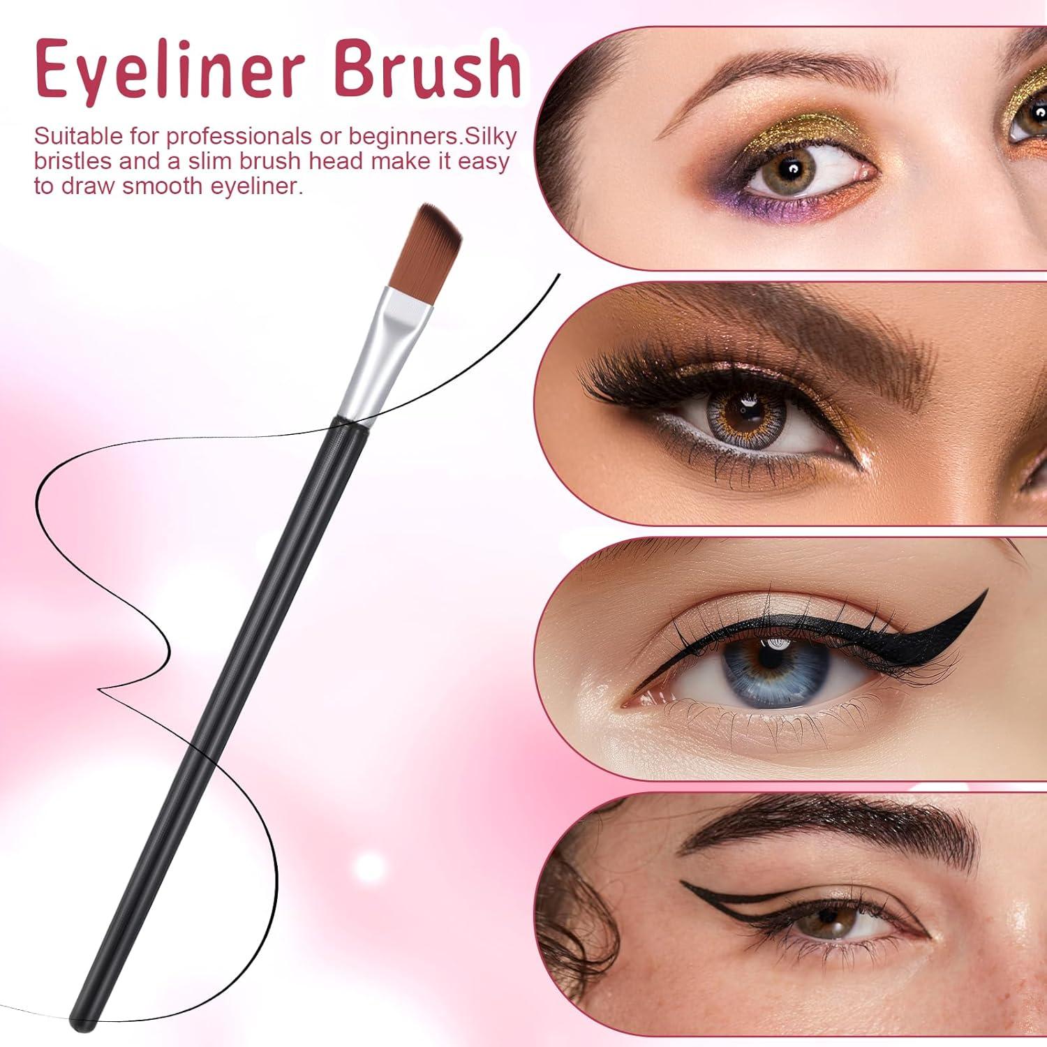 100 Brochas de Cejas Anguladas LXUEJIE 9.6cm para Maquillaje