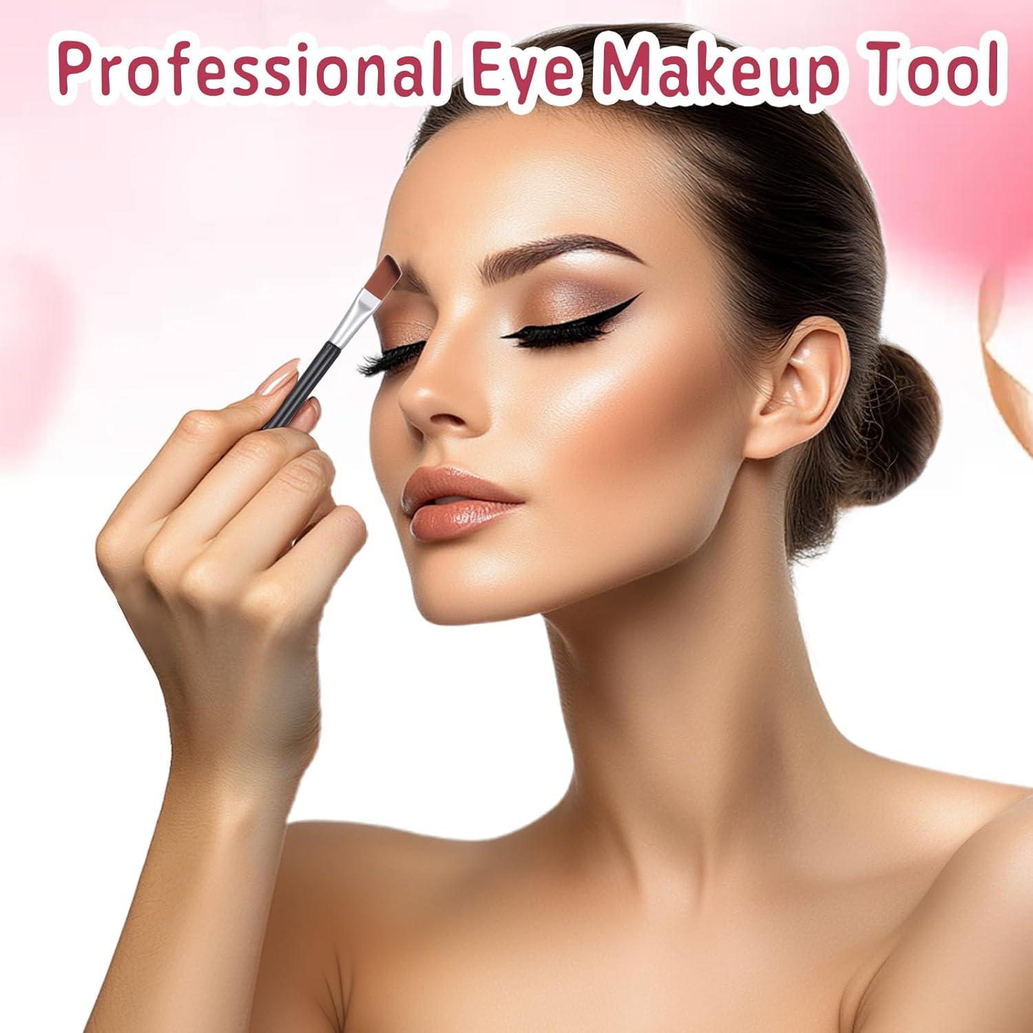 100 Brochas de Cejas Anguladas LXUEJIE 9.6cm para Maquillaje