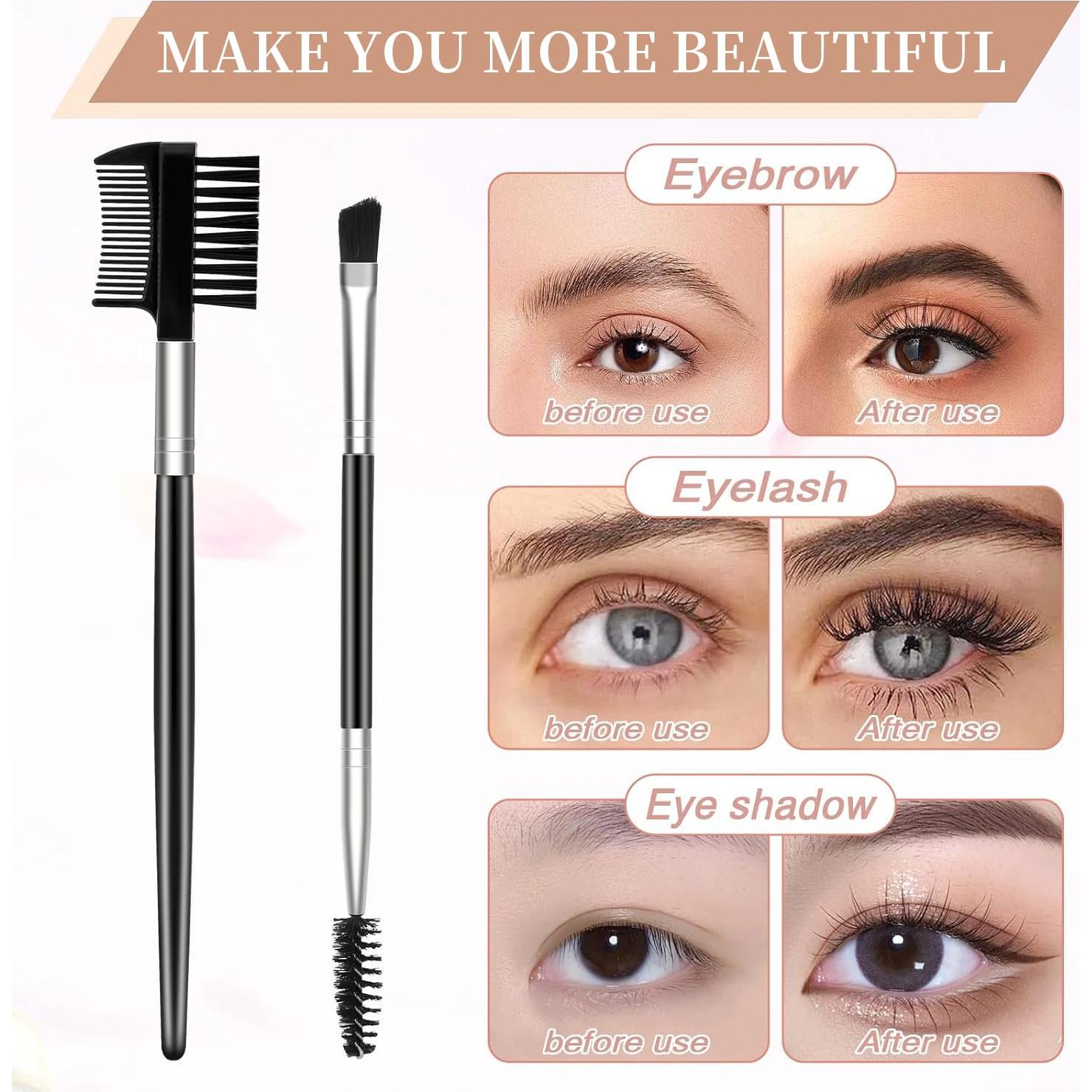 Set de 2 Cepillos de Cejas y Pestañas Qiifaiikooii