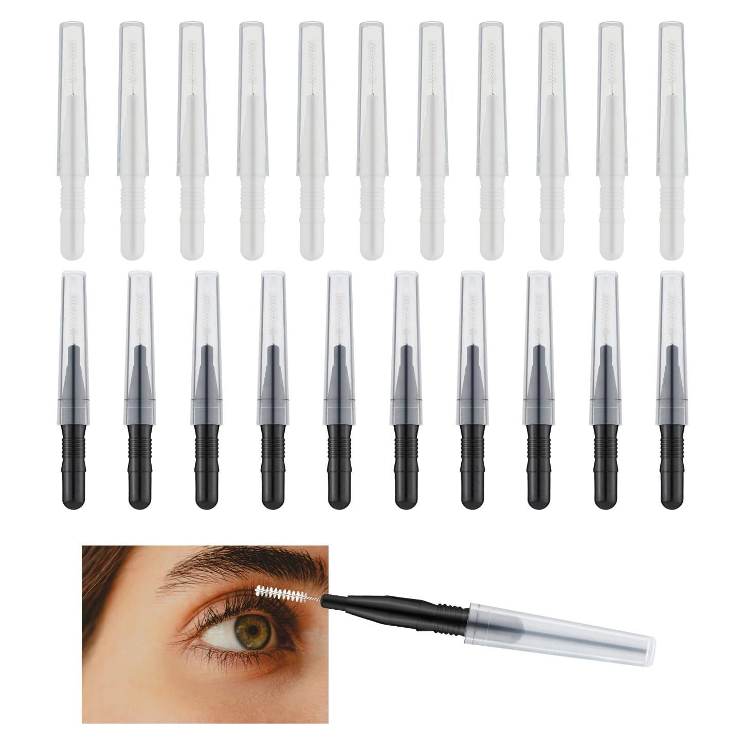 20 Cepillos Micro para Cejas y Pestañas LUTER - Con Tapa