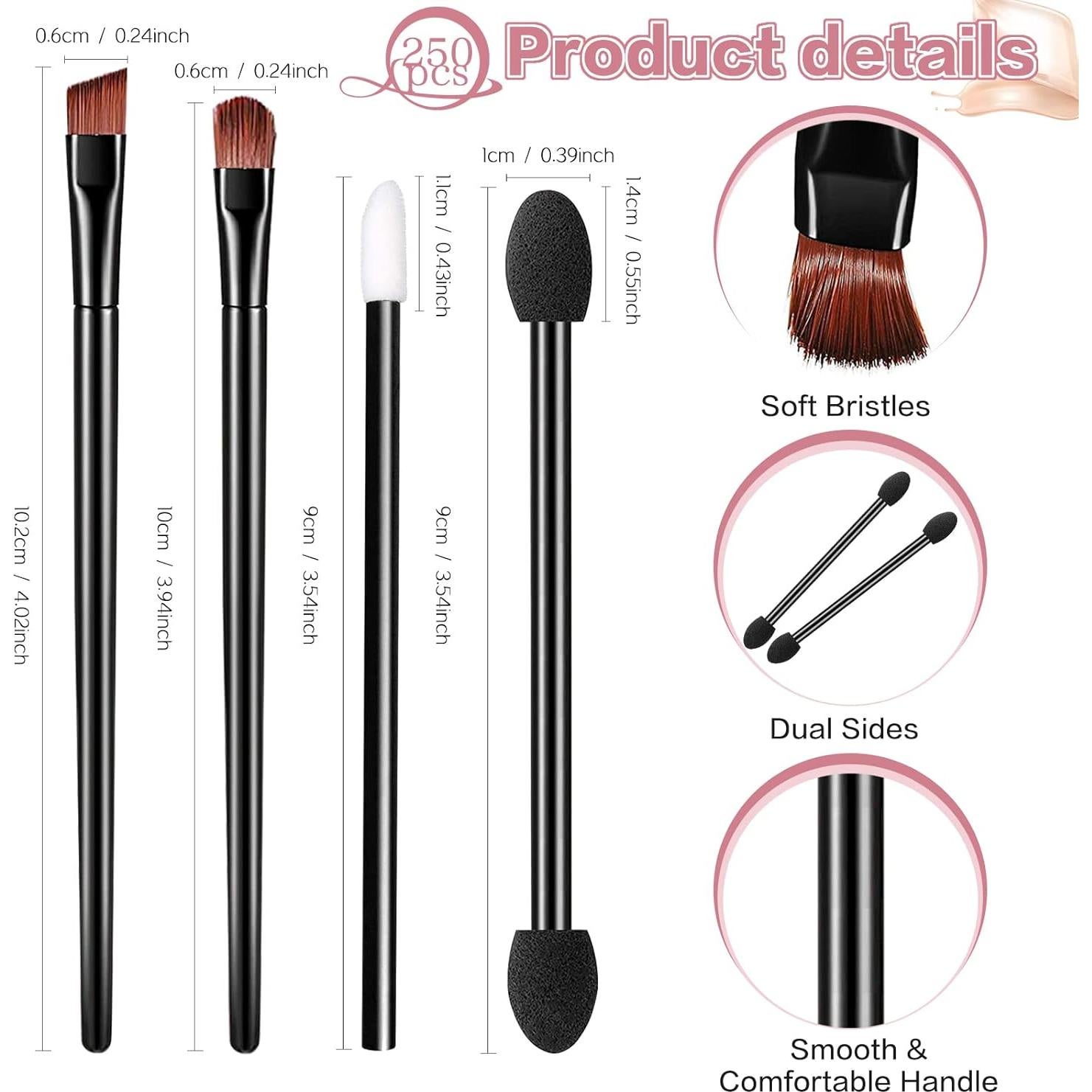 Set de 250 Brochas Desechables de Maquillaje DABULANG