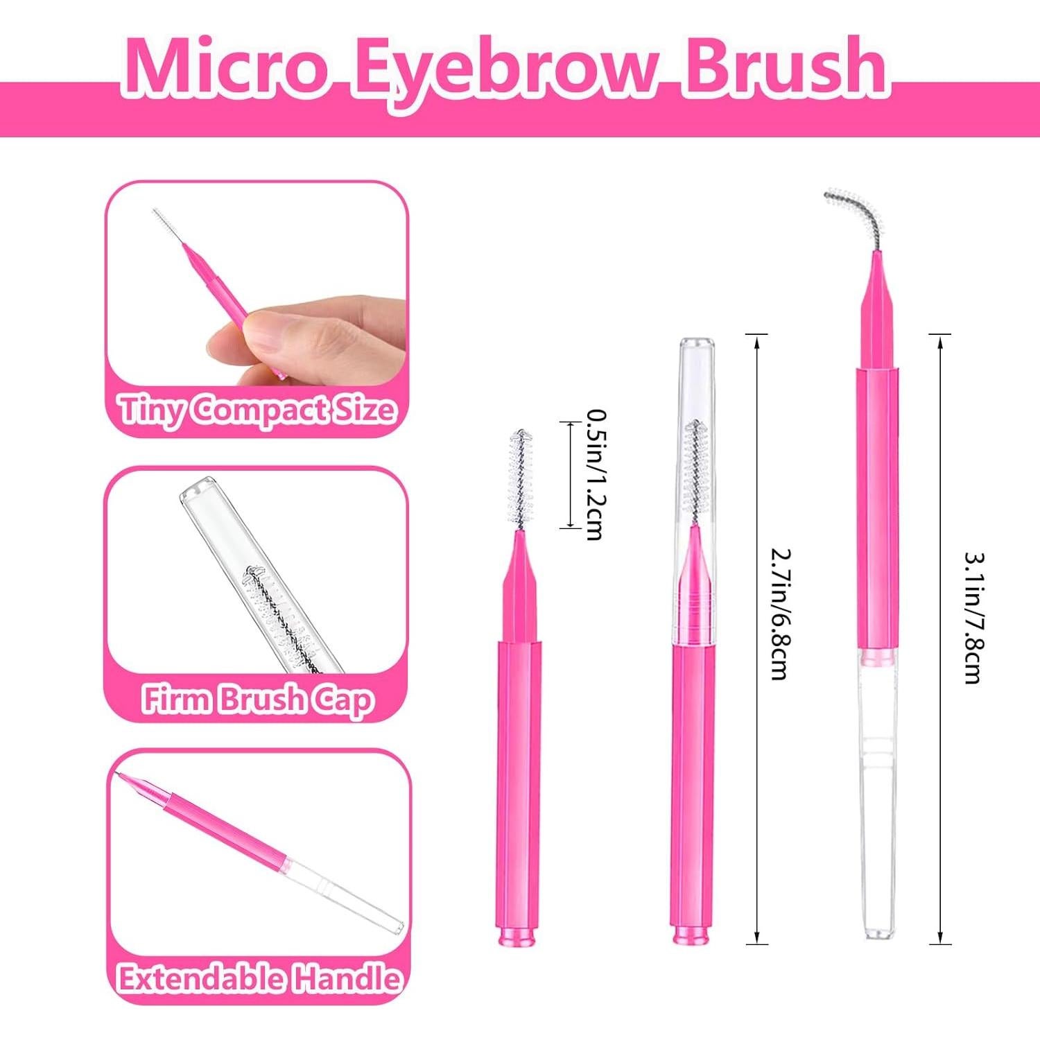 Juego de Brochas Micro para Cejas y Pestañas MAYEEN 50Pcs