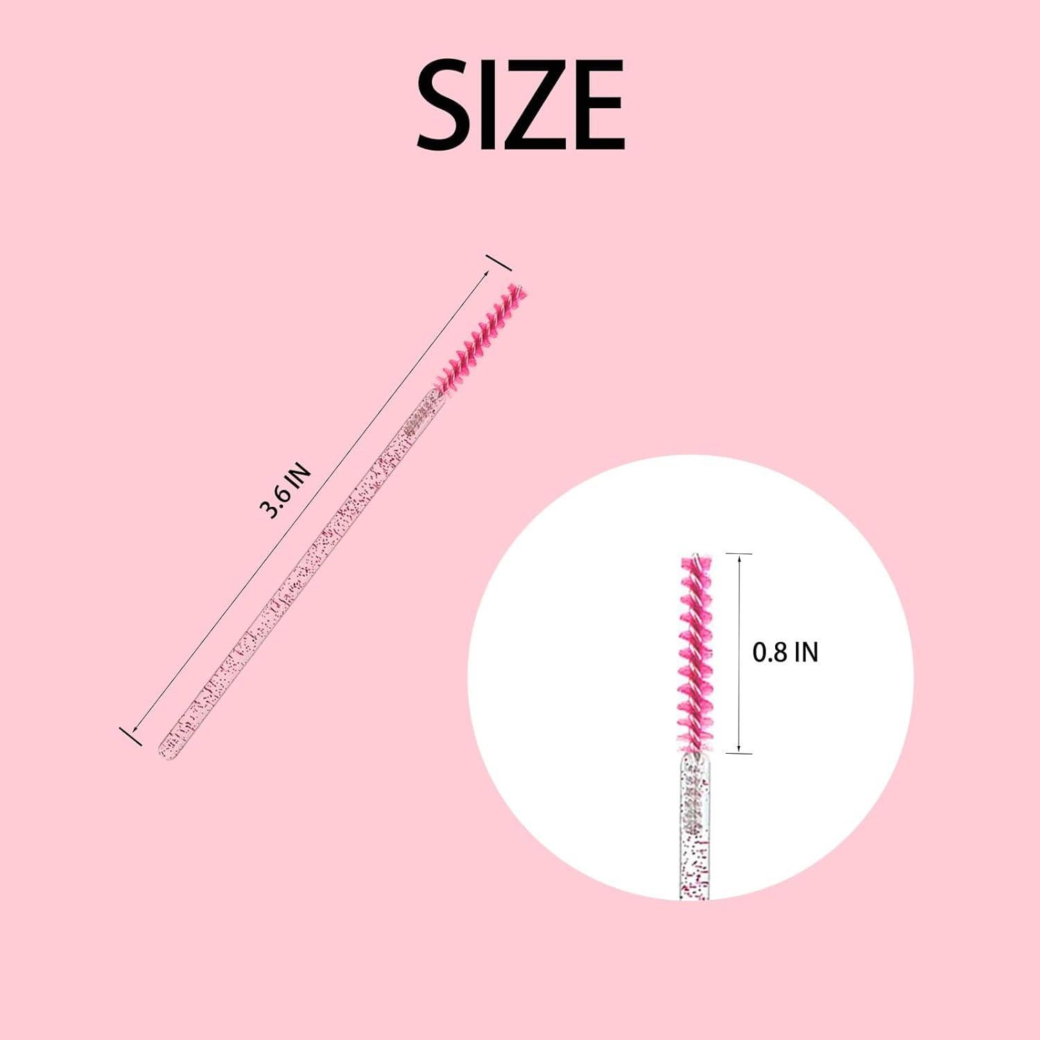 Cepillos de Pestañas Desechables CORCONESS 50 Pcs Rosa