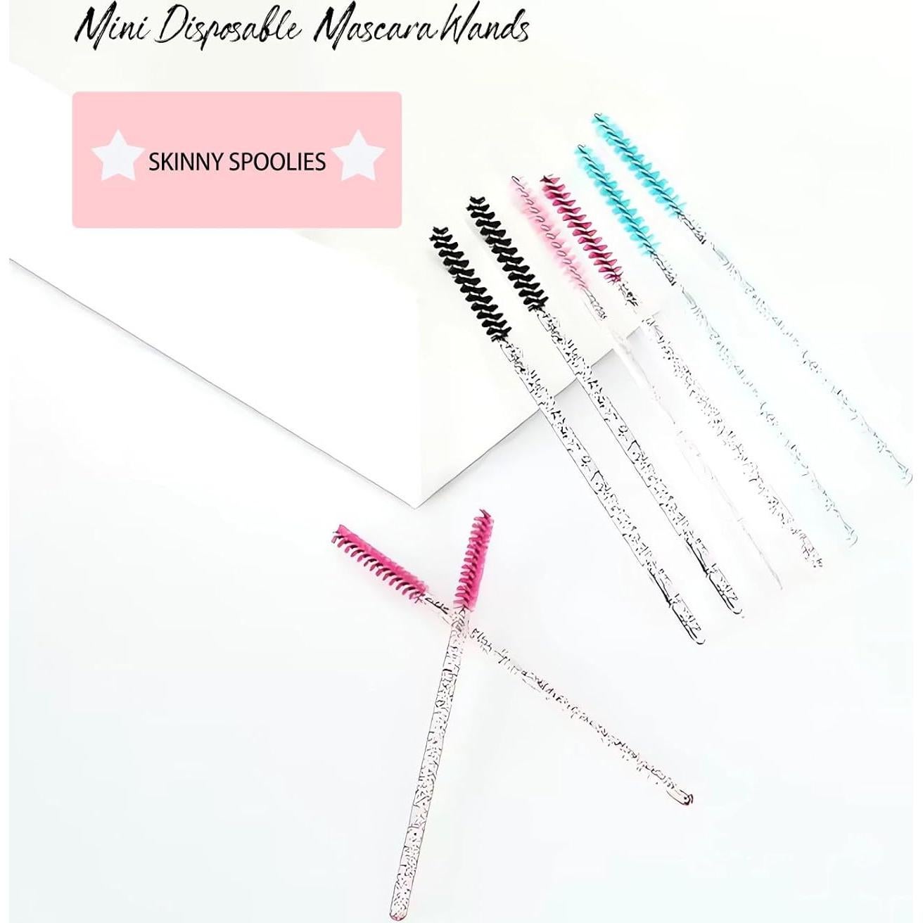 Cepillos de Pestañas Desechables CORCONESS 50 Pcs Rosa