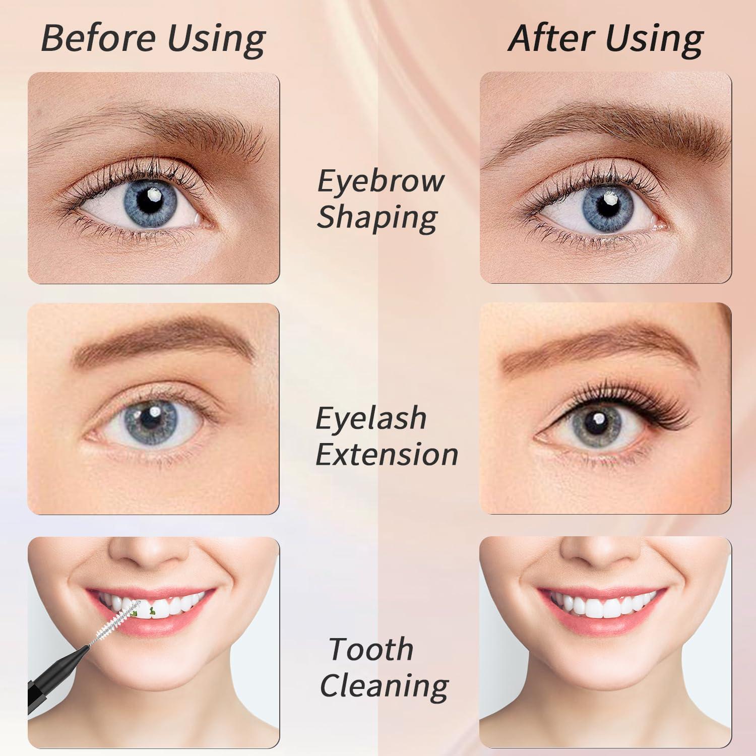 20 Cepillos Spoolie para Cejas y Pestañas DWNDN - Negro