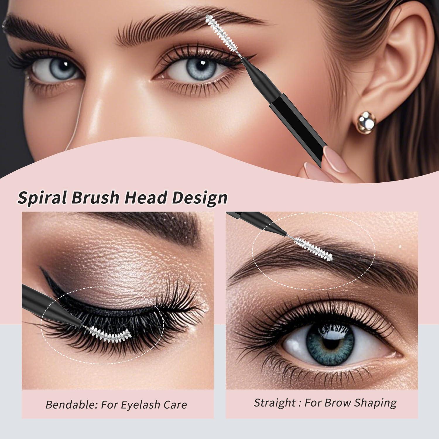 20 Cepillos Spoolie para Cejas y Pestañas DWNDN - Negro
