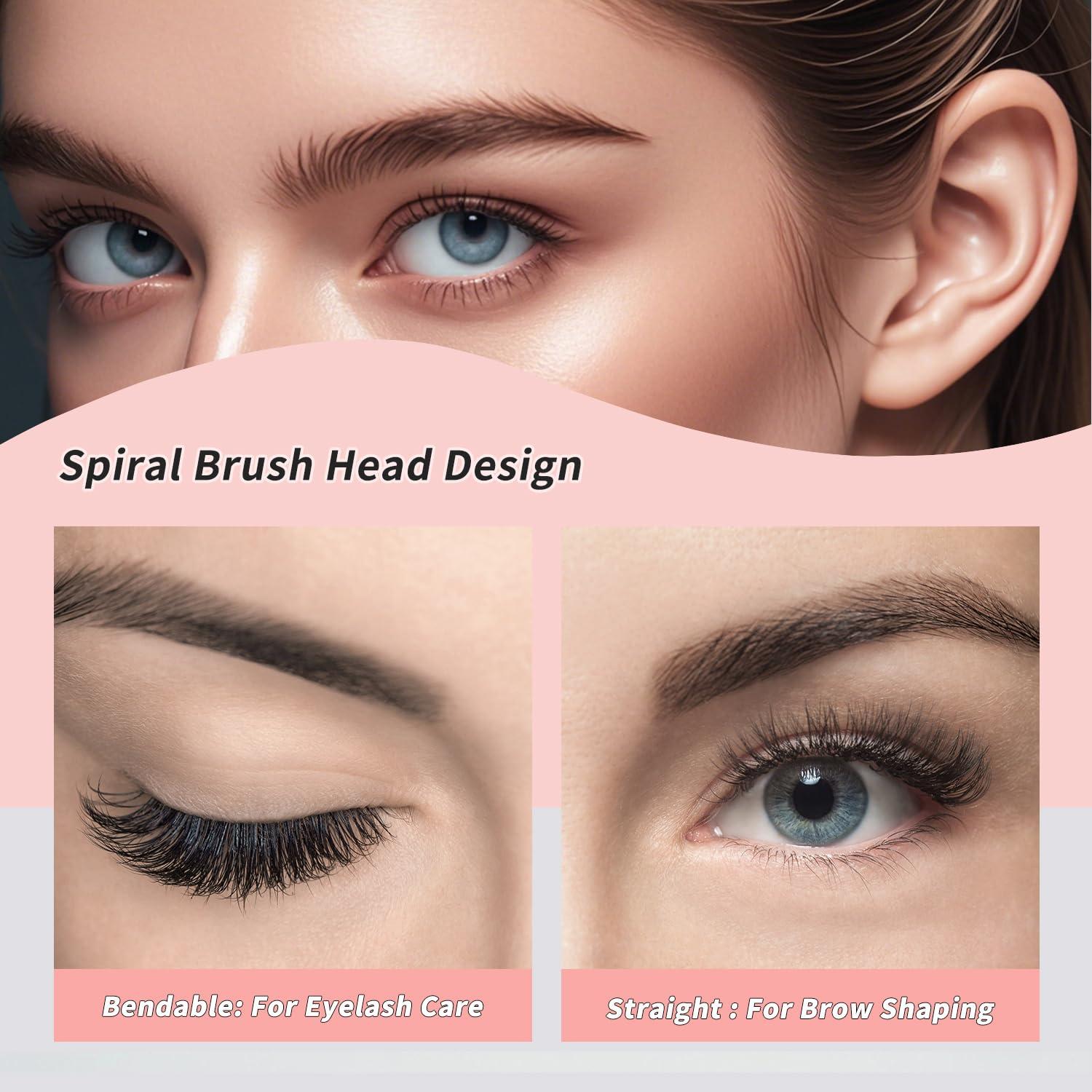 20 Cepillos Micro Spoolie para Cejas y Pestañas DWNDN Negro