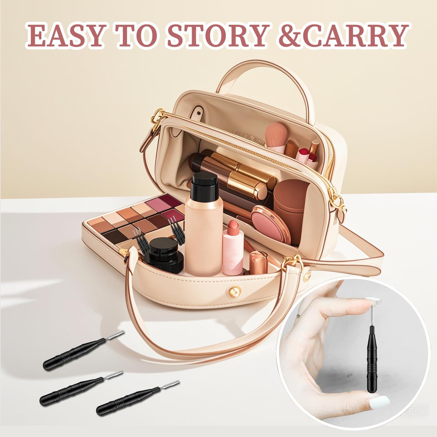 20 Cepillos Micro Spoolie para Cejas y Pestañas DWNDN Negro