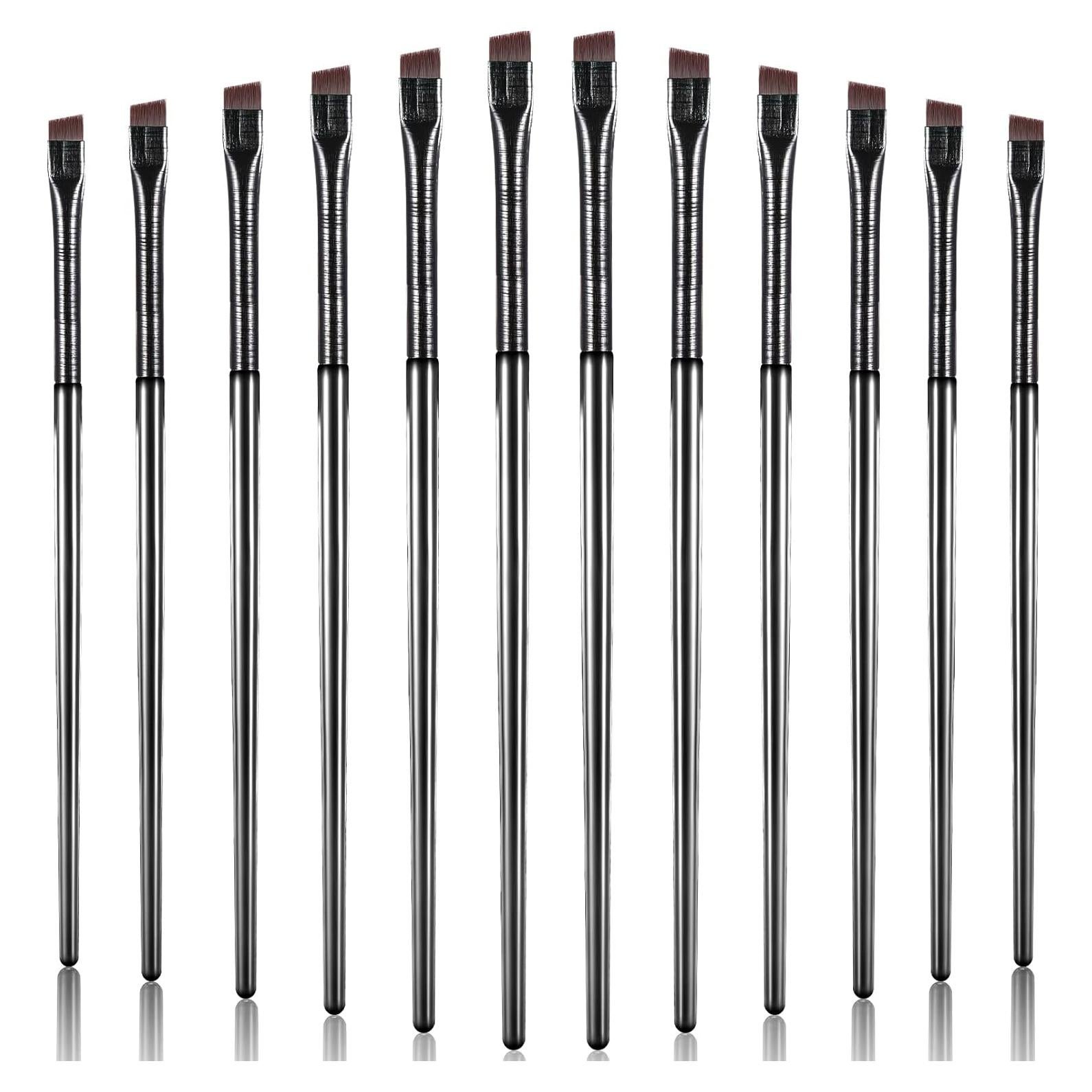 Brochas de Delineador de Ojos y Cejas Maitys 12 Piezas - Negro