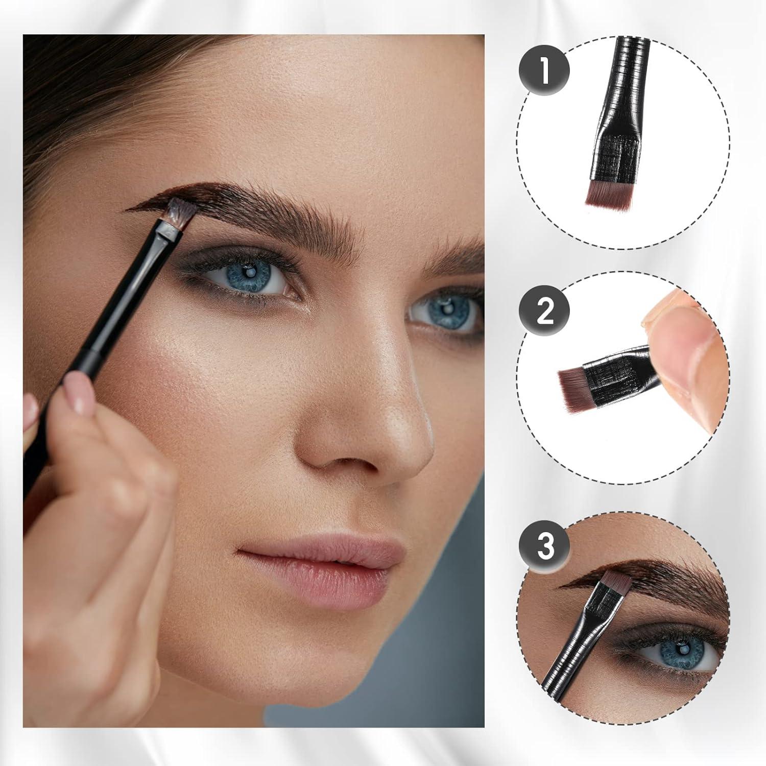 Brochas de Delineador de Ojos y Cejas Maitys 12 Piezas - Negro