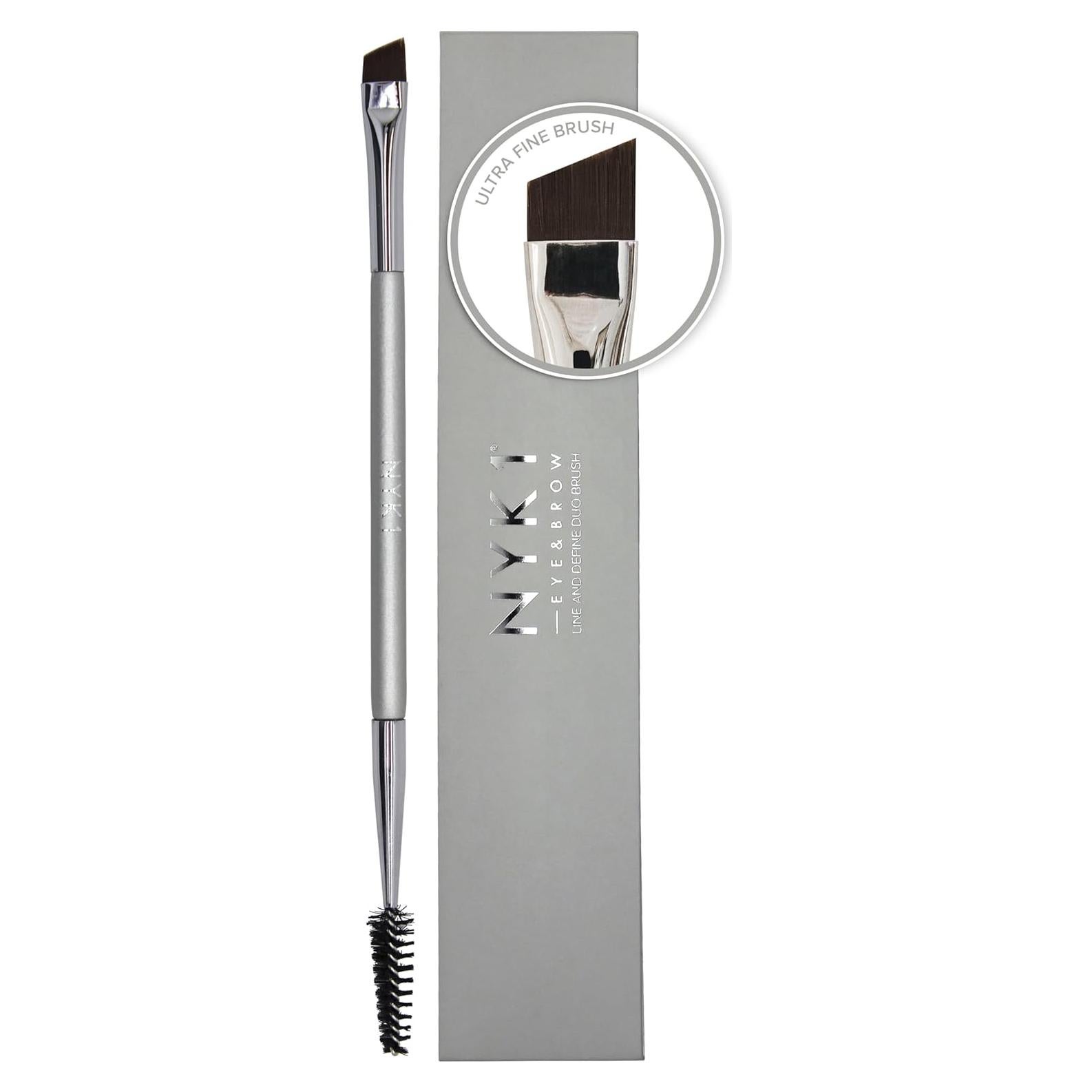 Brocha de Cejas Angulada NYK1 + Spoolie Doble Cara - Precisión