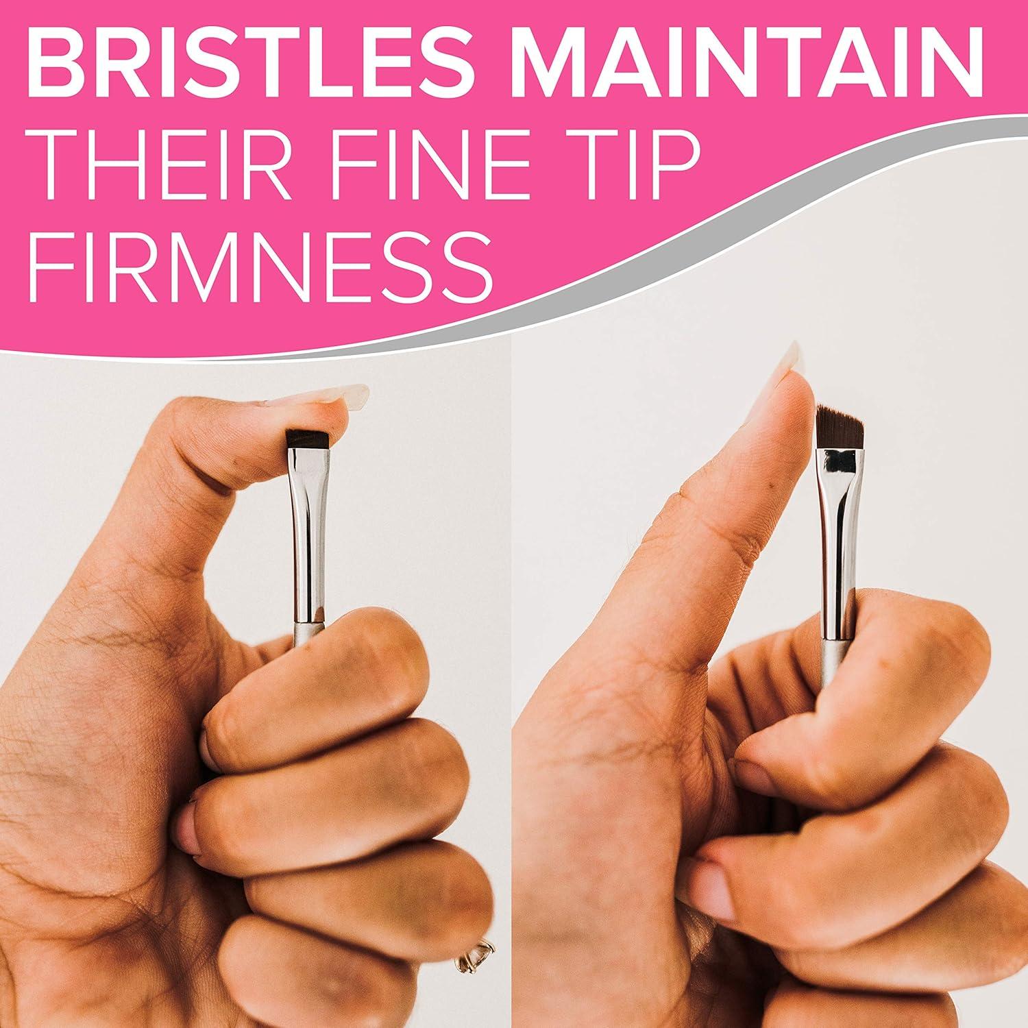 Brocha de Cejas Angulada NYK1 + Spoolie Doble Cara - Precisión