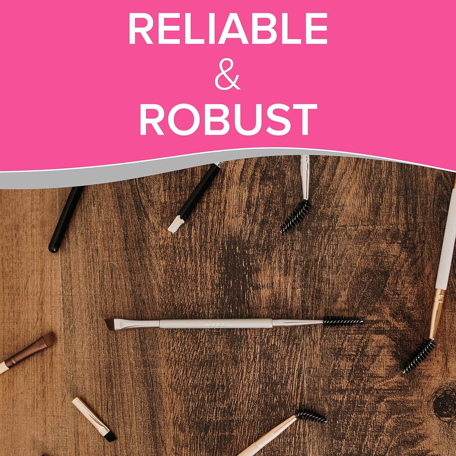 Brocha de Cejas Angulada NYK1 + Spoolie Doble Cara - Precisión