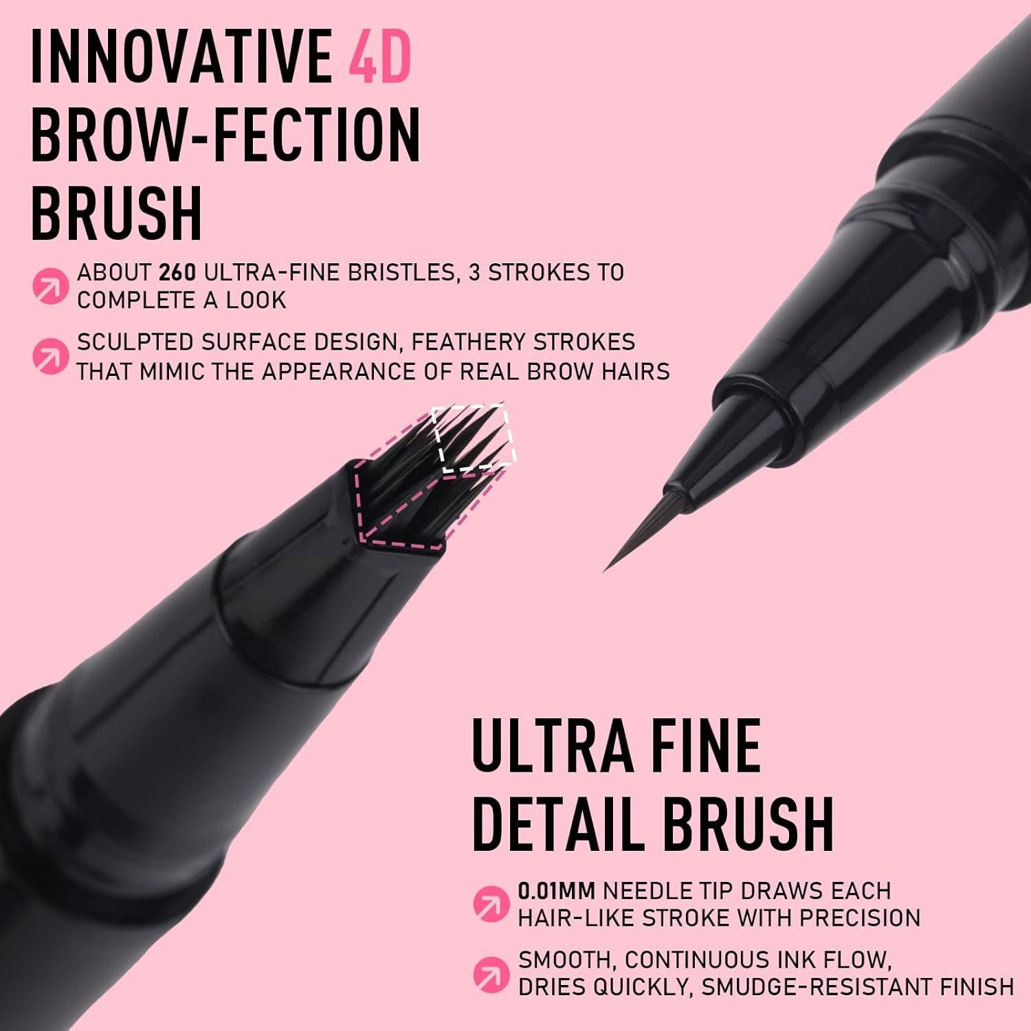 Lápiz de Cejas 2 en 1 SUSIKEKI Marrón Oscuro - Doble Punta