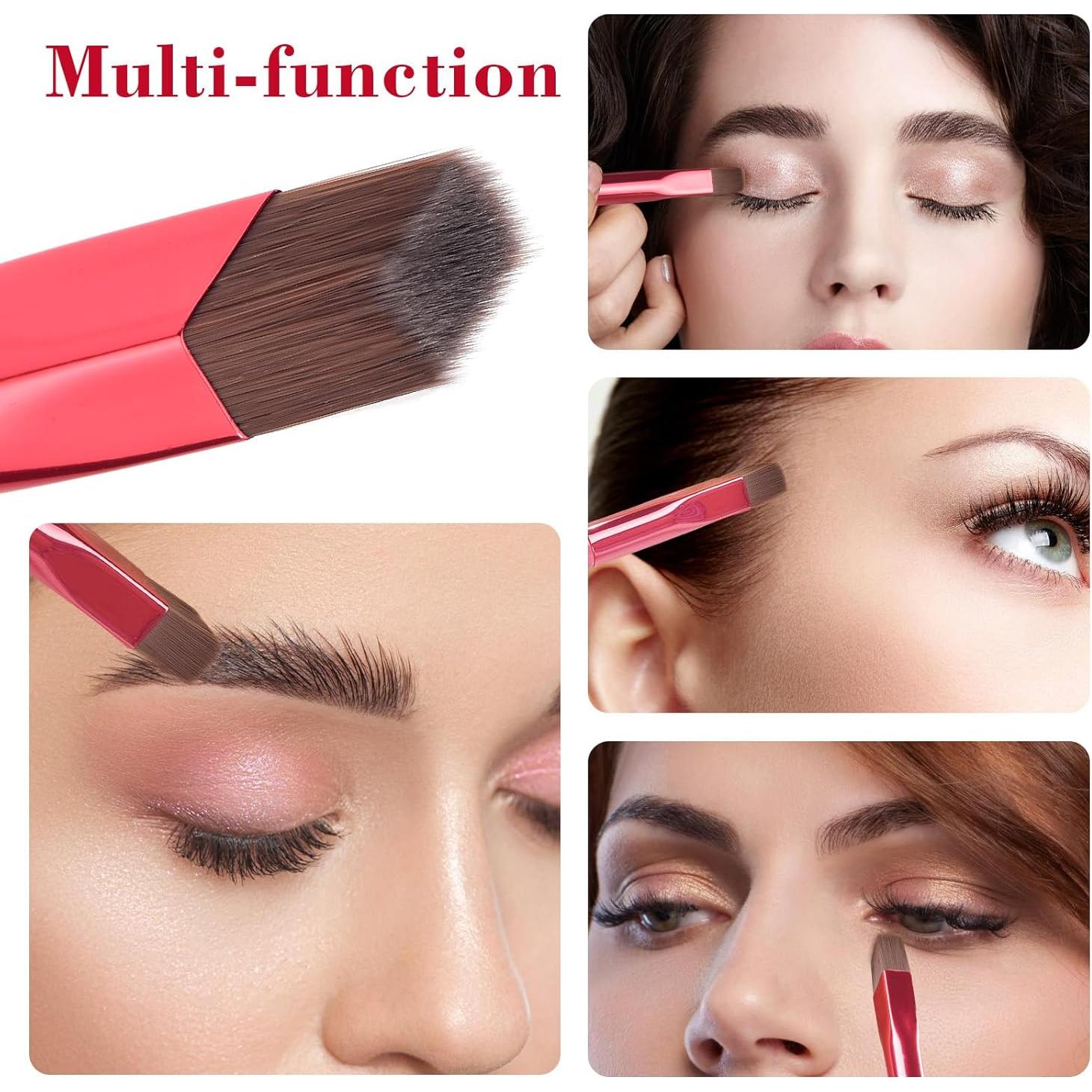 Cepillo de Cejas Profesional XMOSNZ Angulado 2 Pcs Rojo