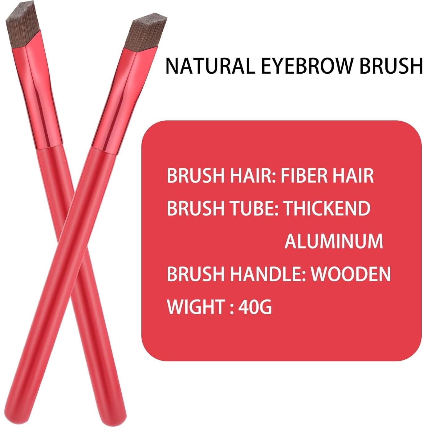 Cepillo de Cejas Profesional XMOSNZ Angulado 2 Pcs Rojo