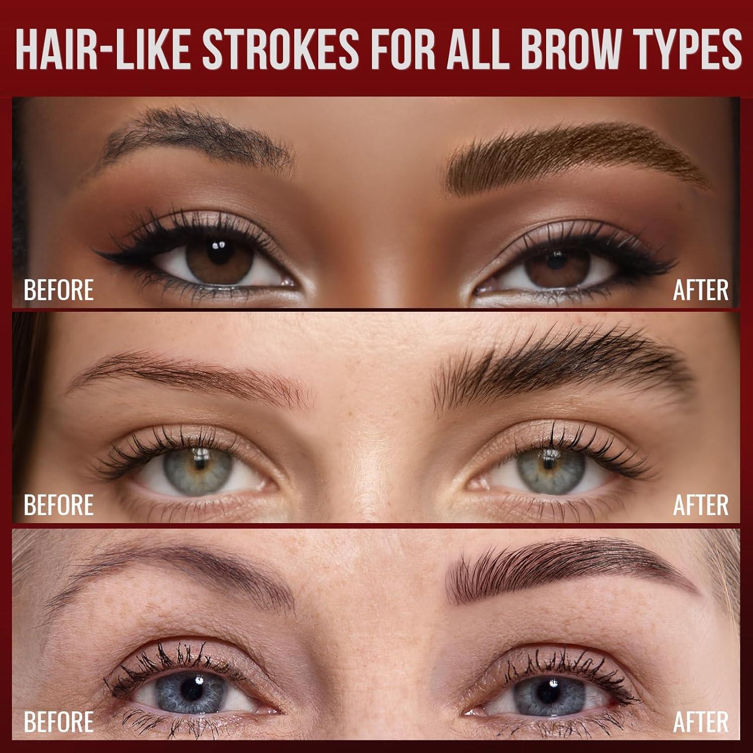 Lápiz de Cejas Vevivia Marrón Oscuro - Doble Cepillo y Curvado