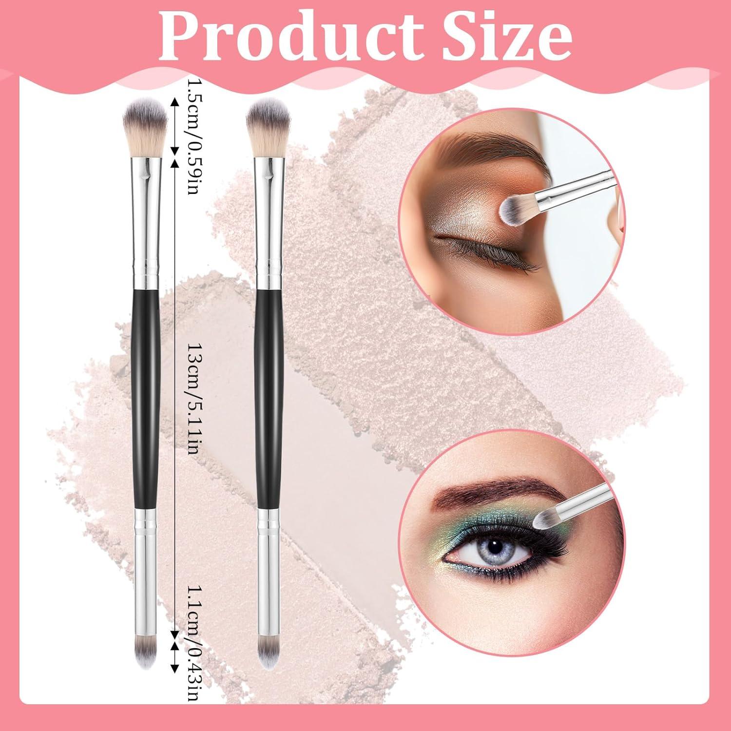 2 Brochas de Sombra de Ojos Doble Cara FdcLixuvol 15.5 cm