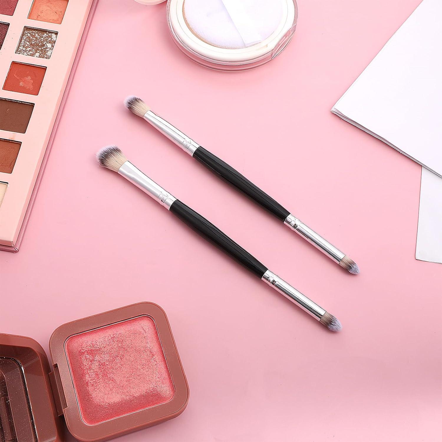 2 Brochas de Sombra de Ojos Doble Cara FdcLixuvol 15.5 cm