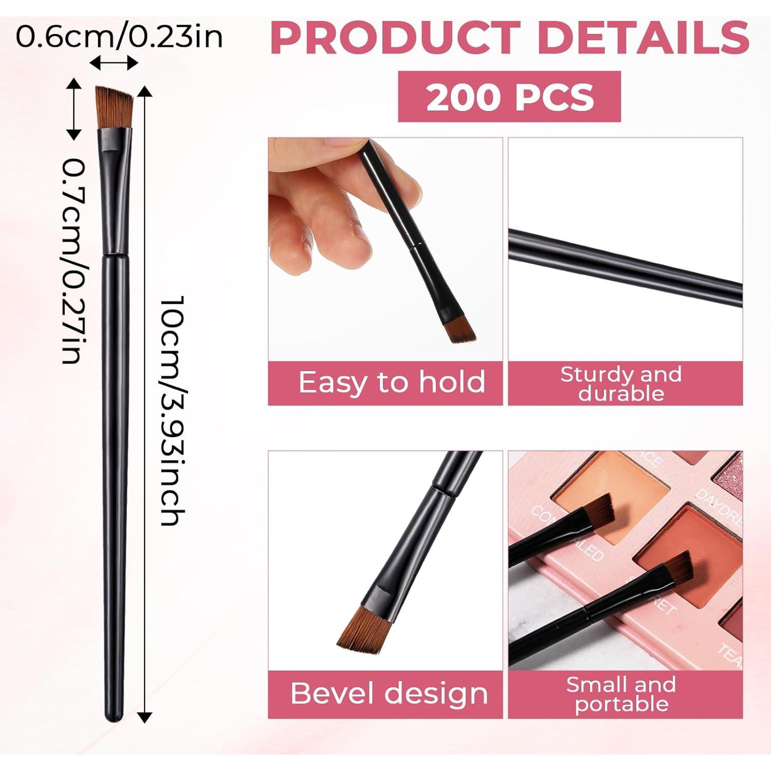 200 Cepillos Desechables para Cejas Meyeyaia 10 cm Nylon