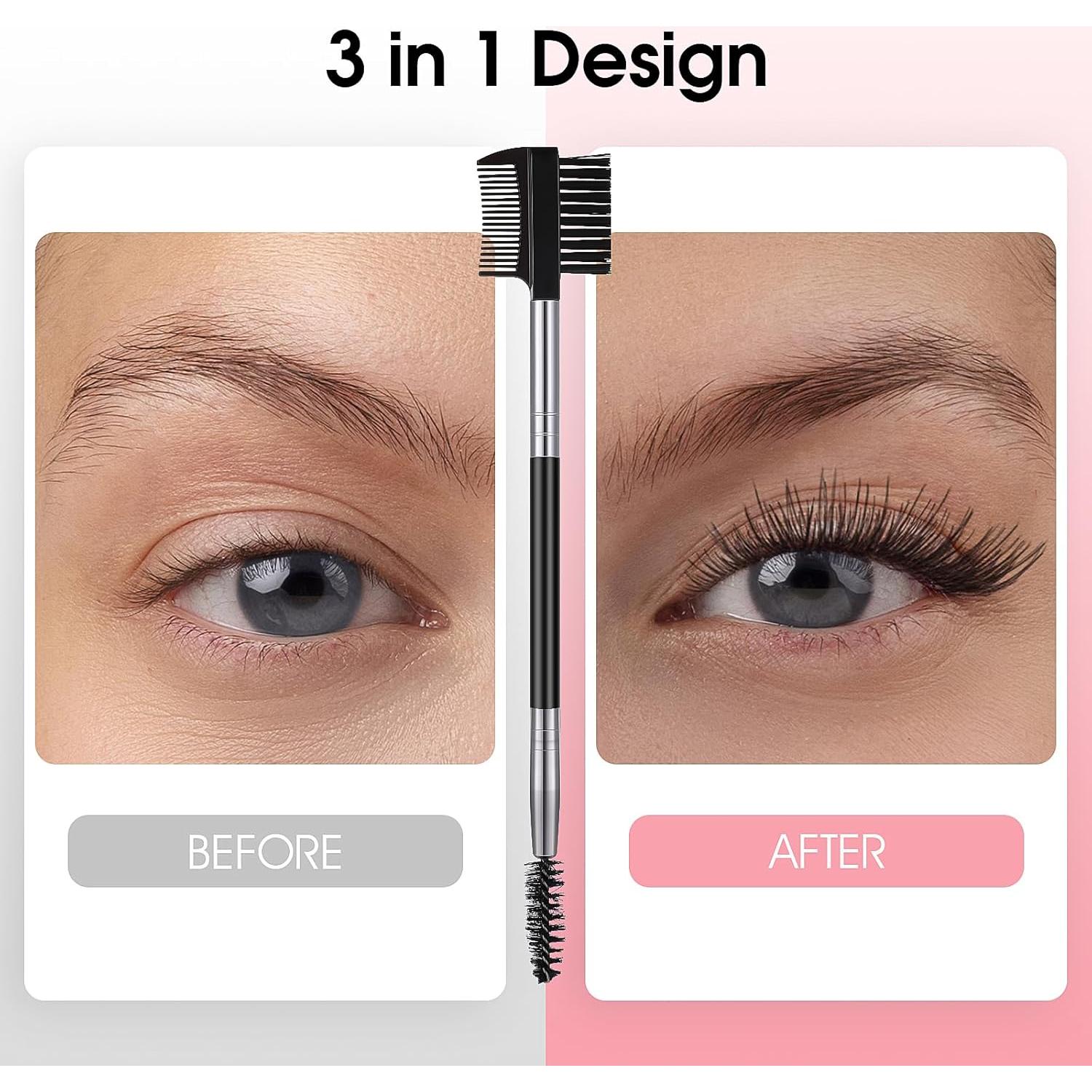Cobee 12 Piezas Cepillos de Cejas y Pestañas 3 en 1