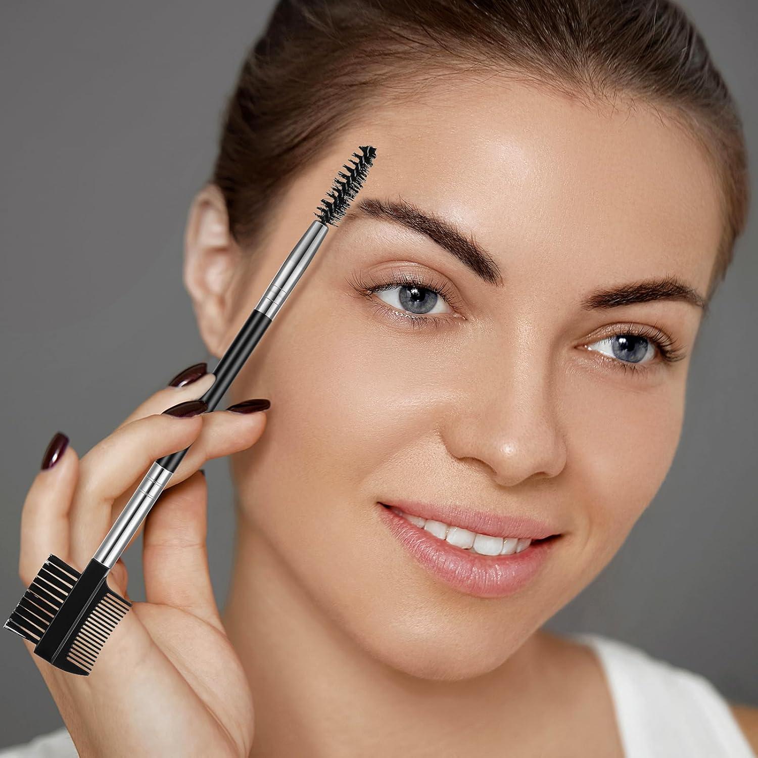 Cobee 12 Piezas Cepillos de Cejas y Pestañas 3 en 1