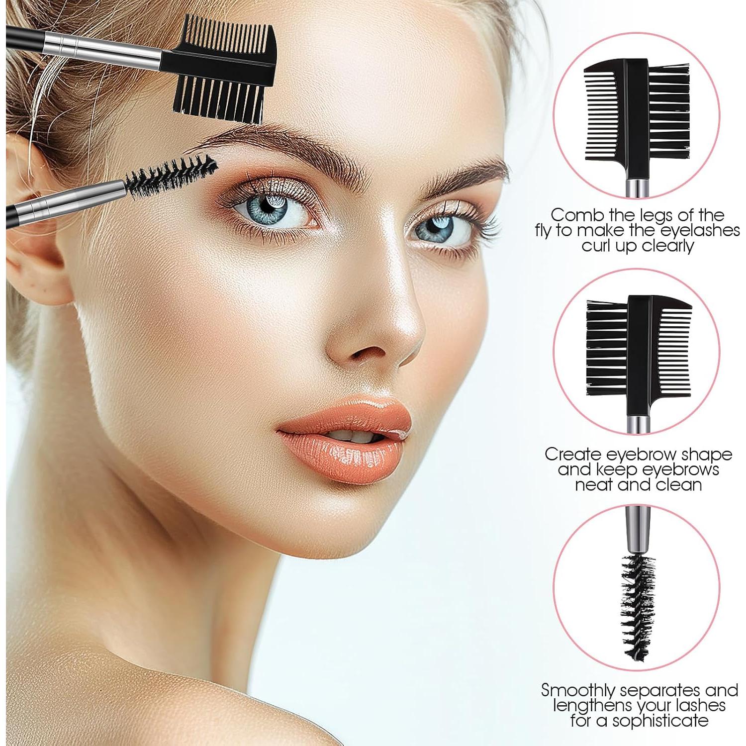 Cobee 12 Piezas Cepillos de Cejas y Pestañas 3 en 1