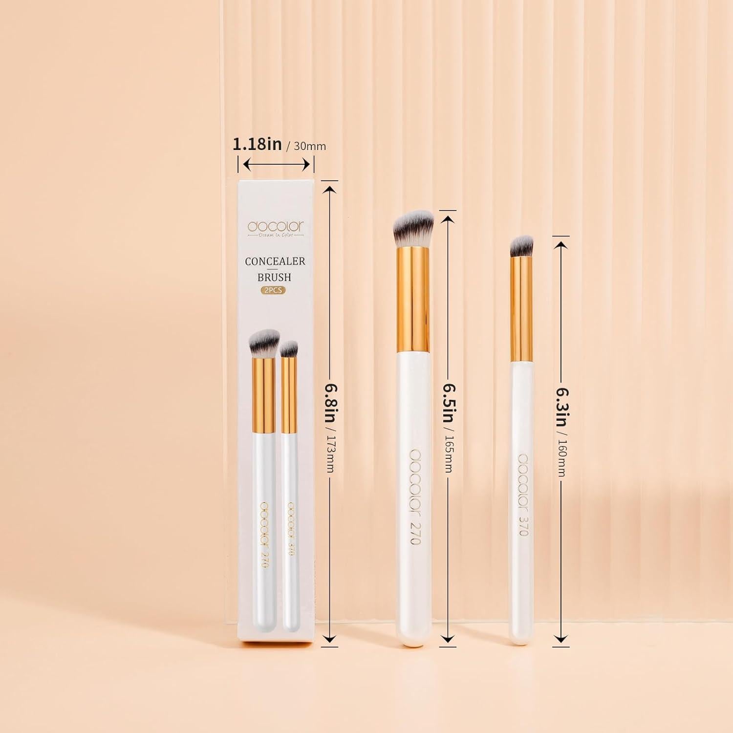 Brochas para Corrector docolor 2PCS Anguladas Kabuki 270/370