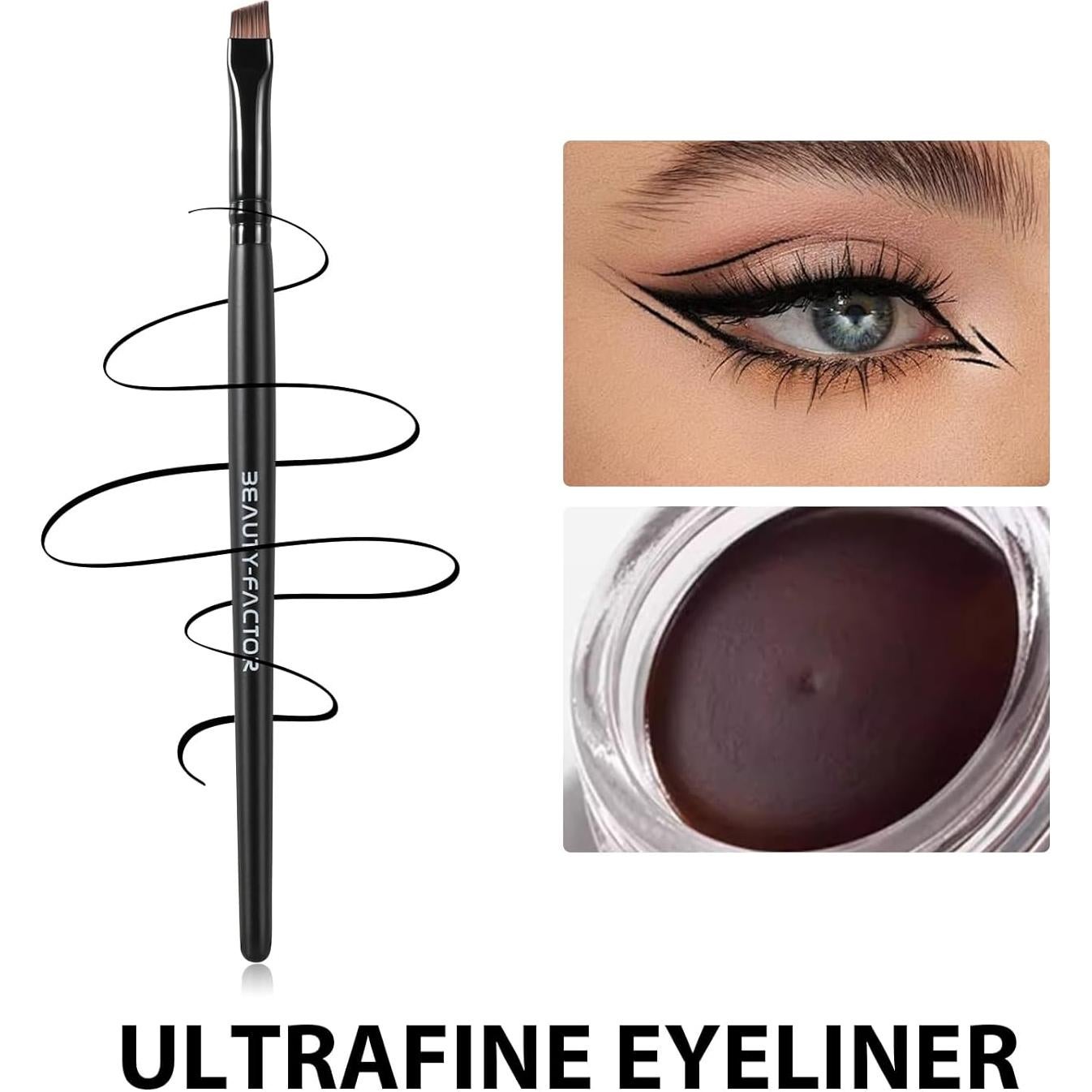 Brocha de Delineador Angulada BeautyFactor - Precisión y Control