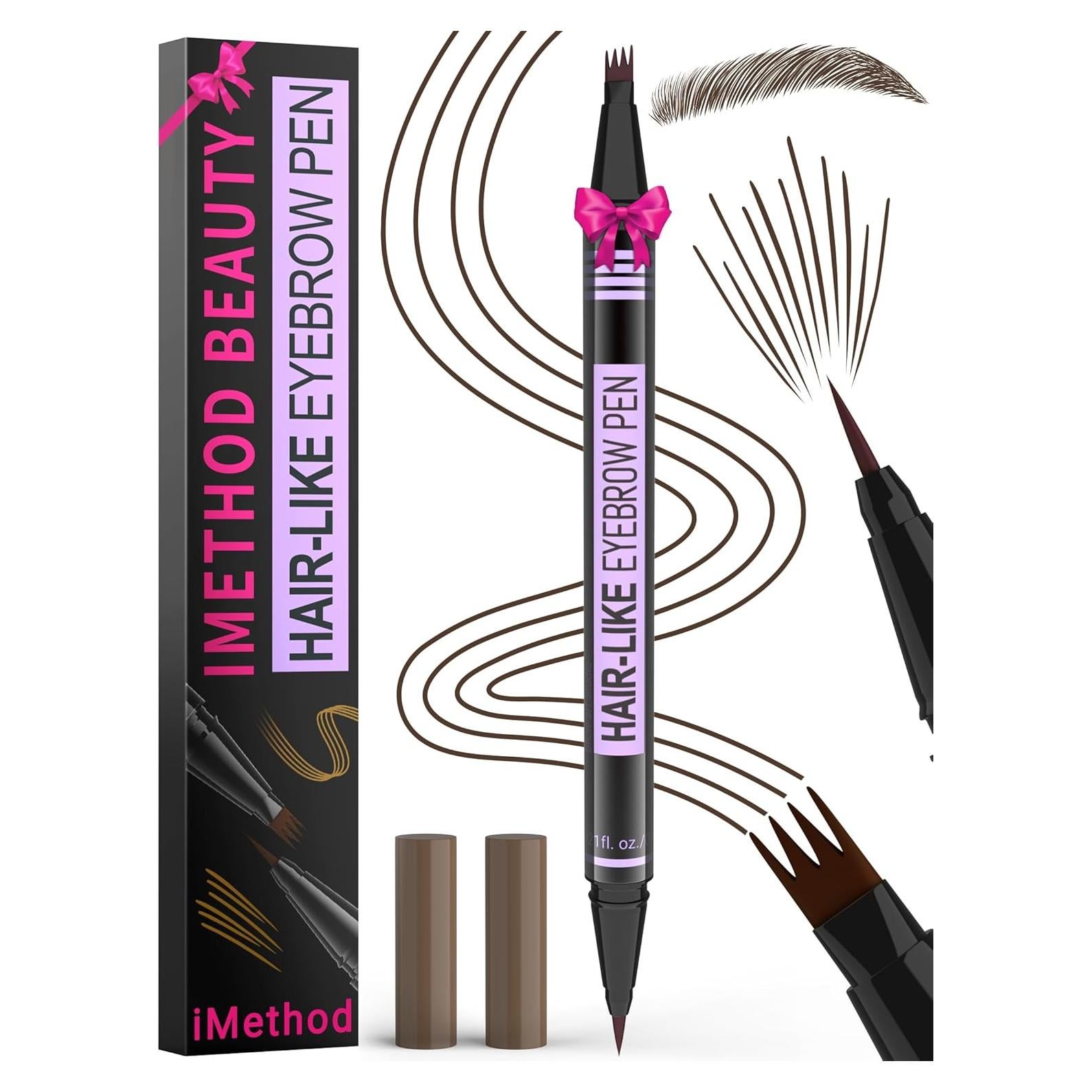 Lápiz de Cejas iMethod 2-en-1 Marrón Oscuro - Microblading