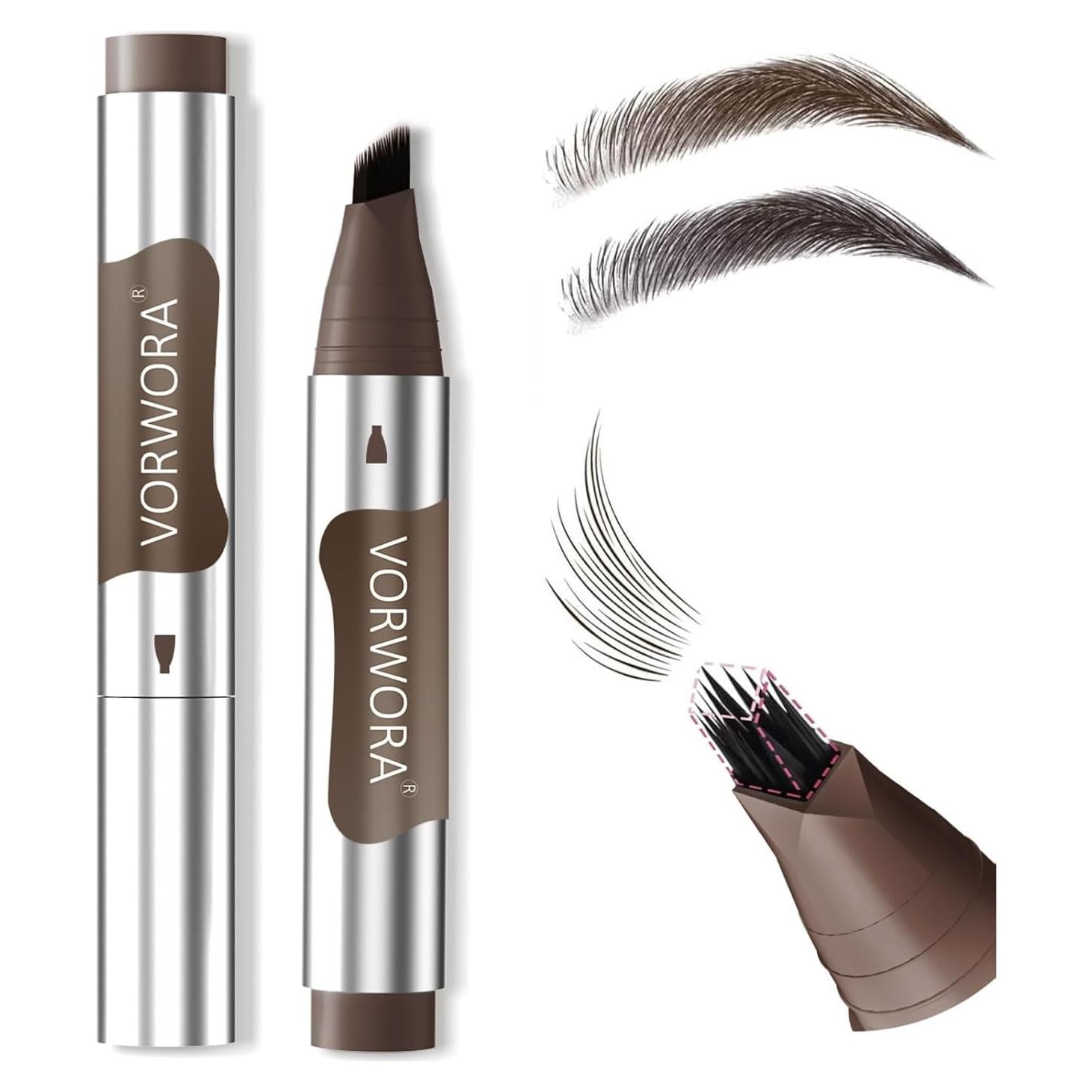 Lápiz para Cejas VORWORA Marrón a Prueba de Agua 13cm