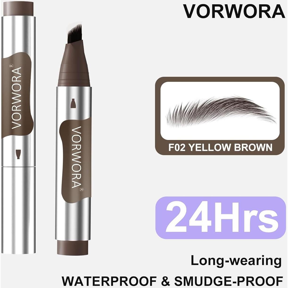 Lápiz para Cejas VORWORA Marrón a Prueba de Agua 13cm