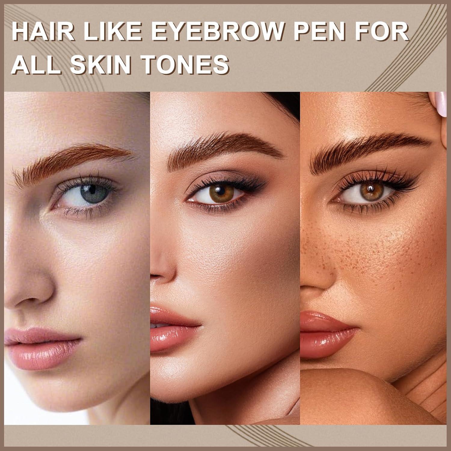 Set de Lápiz de Cejas Impermeable Boobeen - 3 Piezas Marrón Oscuro