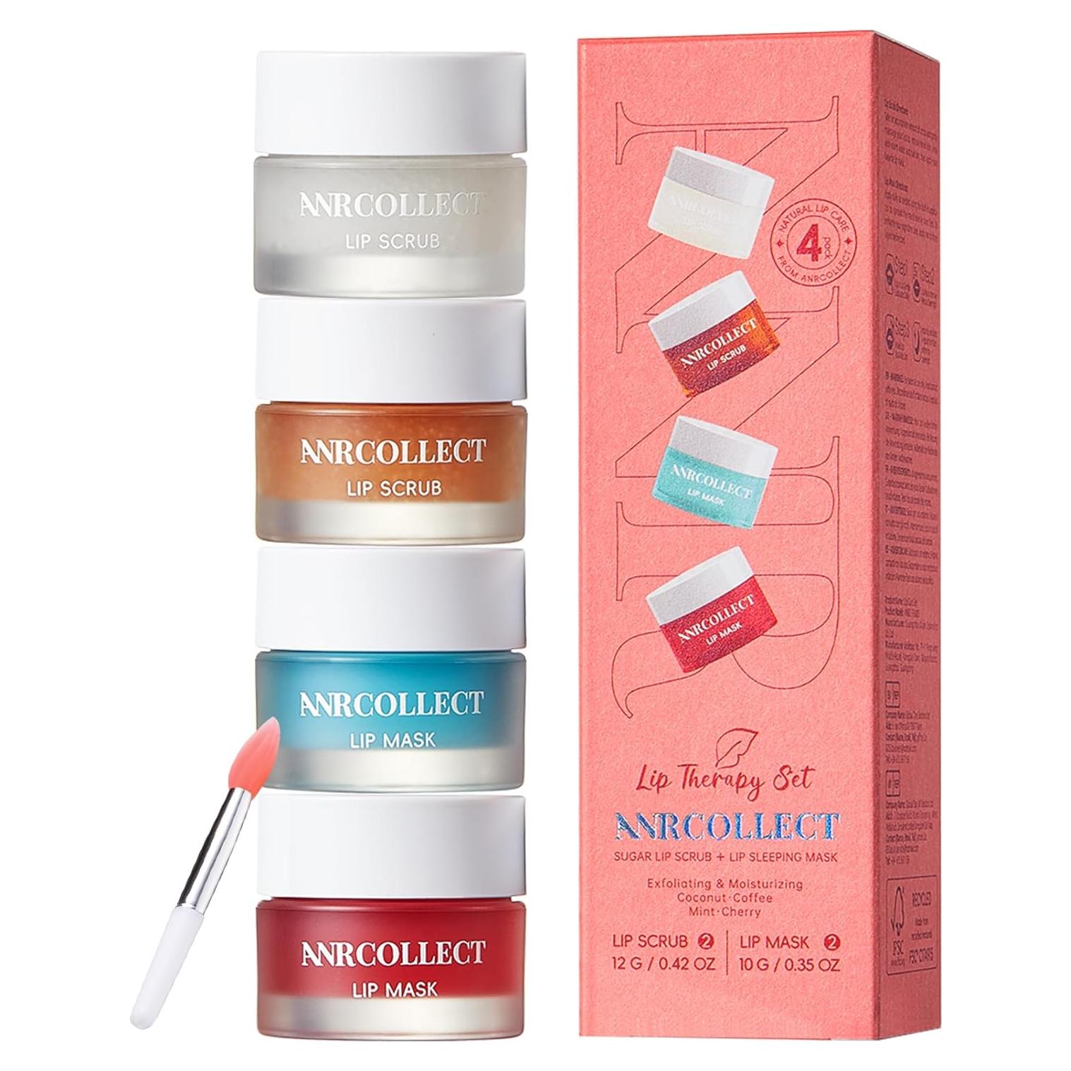 Kit de Cuidado Labial ANRCOLLECT - 4 Piezas Exfoliante y Mascarilla