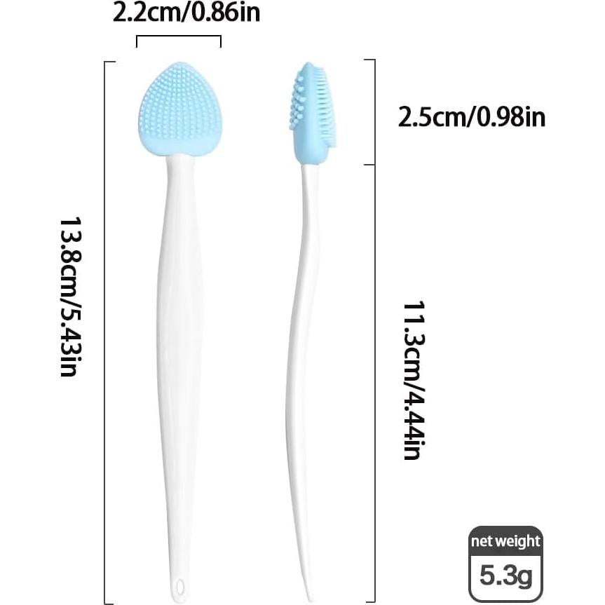 4pcs Silicone Lip Scrub Brush, Double-Sided Lip Exfoliator for Women & Men, Lip Cleaning Tool for Dead Skin Removal, Mini Portable Lip Scrubber for Smoother Lips, Pink, Green, Red & White