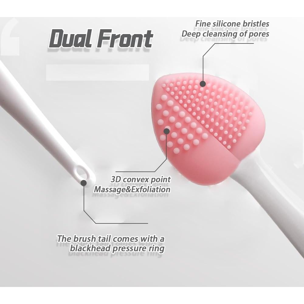 4pcs Silicone Lip Scrub Brush, Double-Sided Lip Exfoliator for Women & Men, Lip Cleaning Tool for Dead Skin Removal, Mini Portable Lip Scrubber for Smoother Lips, Pink, Green, Red & White