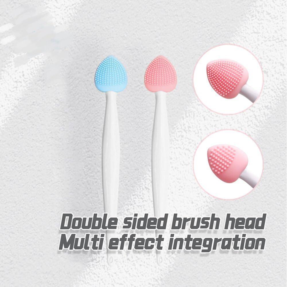 4pcs Silicone Lip Scrub Brush, Double-Sided Lip Exfoliator for Women & Men, Lip Cleaning Tool for Dead Skin Removal, Mini Portable Lip Scrubber for Smoother Lips, Pink, Green, Red & White