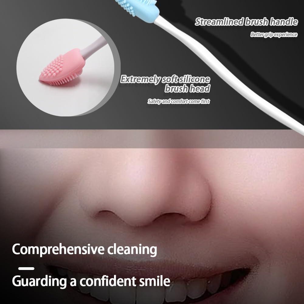 4pcs Silicone Lip Scrub Brush, Double-Sided Lip Exfoliator for Women & Men, Lip Cleaning Tool for Dead Skin Removal, Mini Portable Lip Scrubber for Smoother Lips, Pink, Green, Red & White