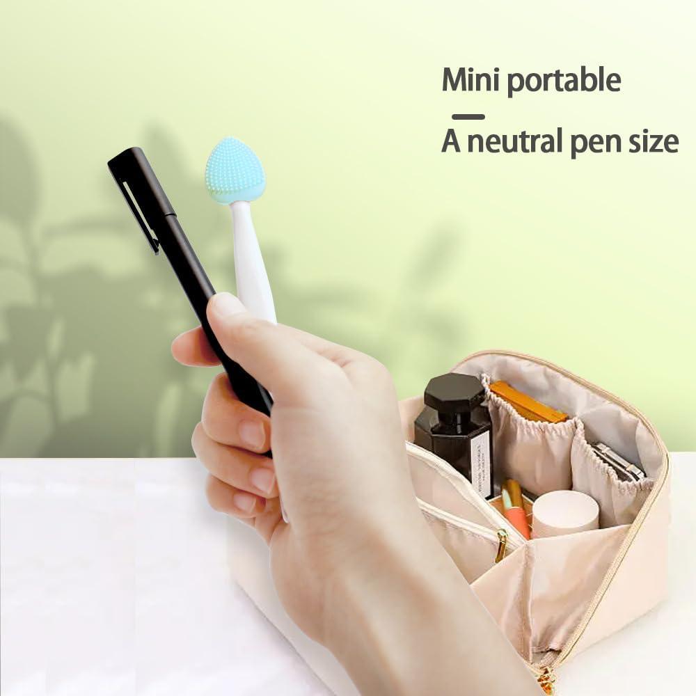 4pcs Silicone Lip Scrub Brush, Double-Sided Lip Exfoliator for Women & Men, Lip Cleaning Tool for Dead Skin Removal, Mini Portable Lip Scrubber for Smoother Lips, Pink, Green, Red & White