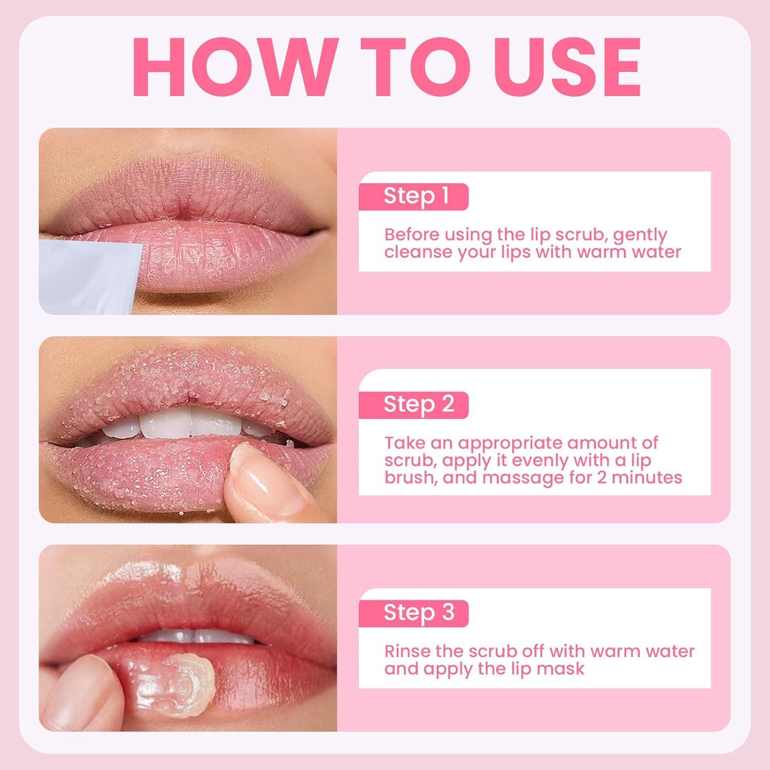 Juego de 4 Piezas Exfoliante y Mascarilla Labial JUYANGYAN