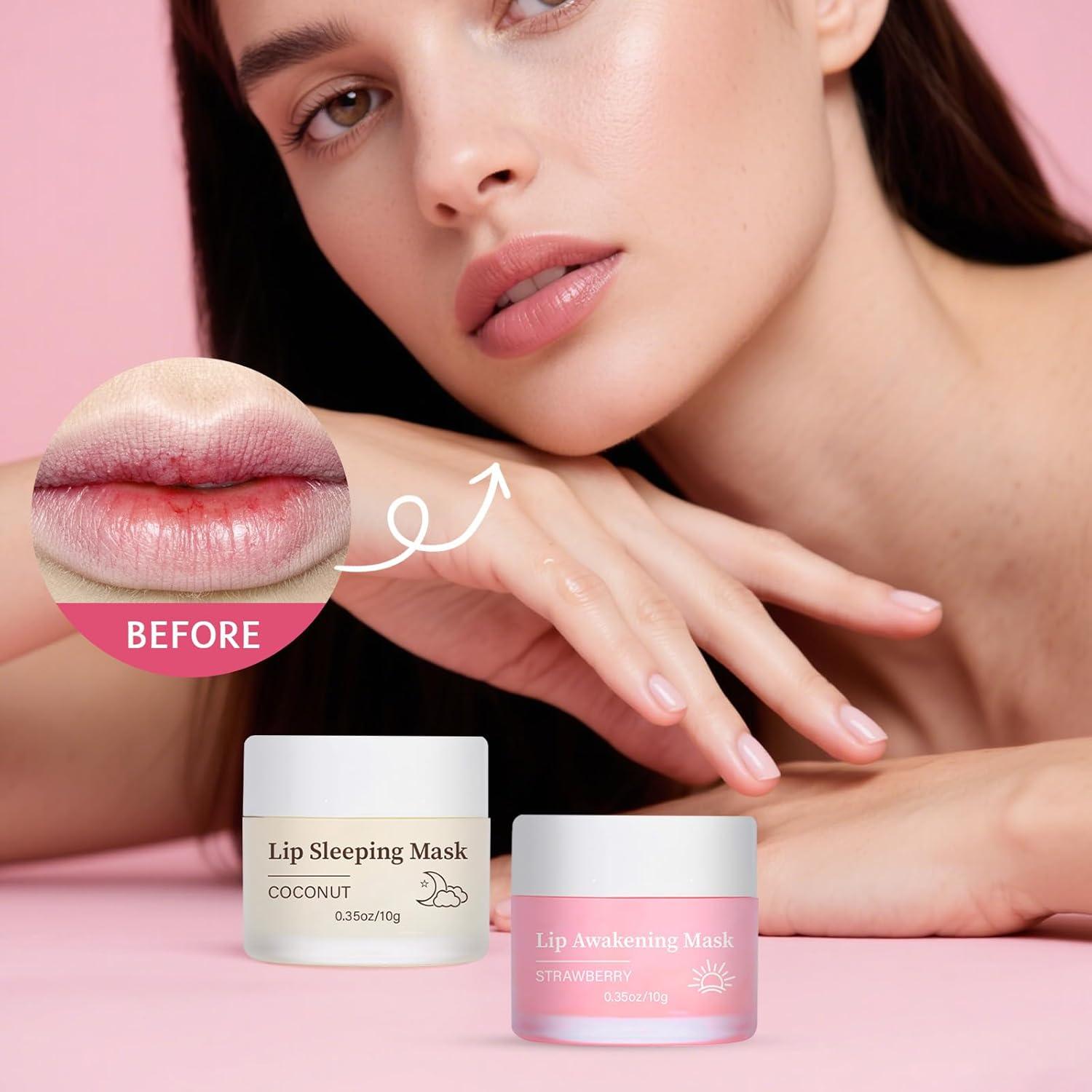 Conjunto de Cuidado Labial DIMOT - Mascarilla y Exfoliante de Fresa 39.68 g