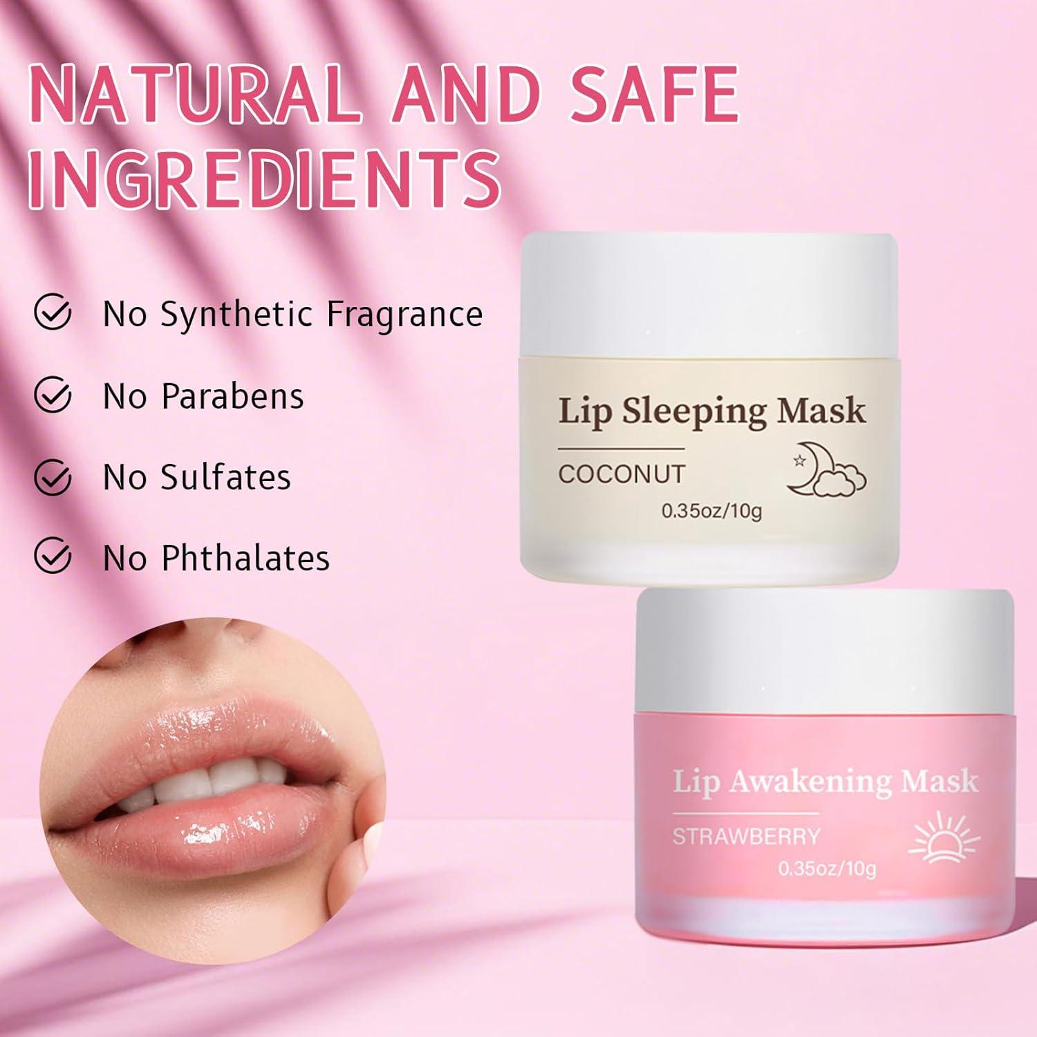 Conjunto de Cuidado Labial DIMOT - Mascarilla y Exfoliante de Fresa 39.68 g