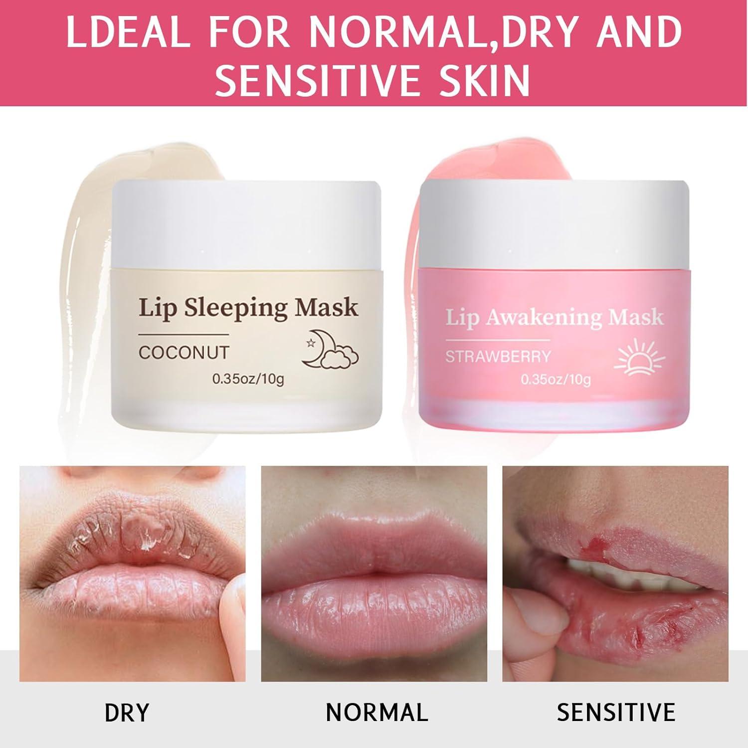 Conjunto de Cuidado Labial DIMOT - Mascarilla y Exfoliante de Fresa 39.68 g