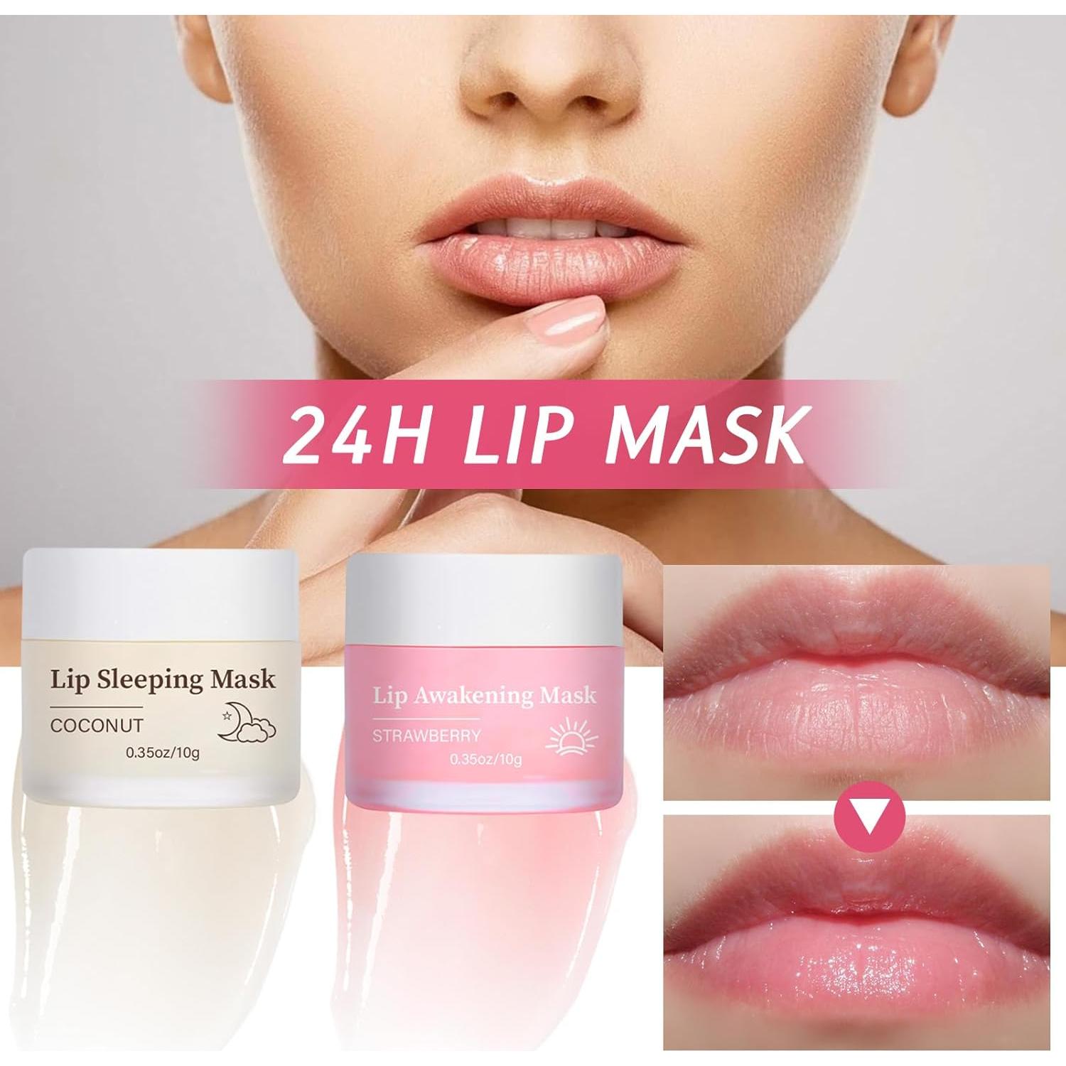 Conjunto de Cuidado Labial DIMOT - Mascarilla y Exfoliante de Fresa 39.68 g