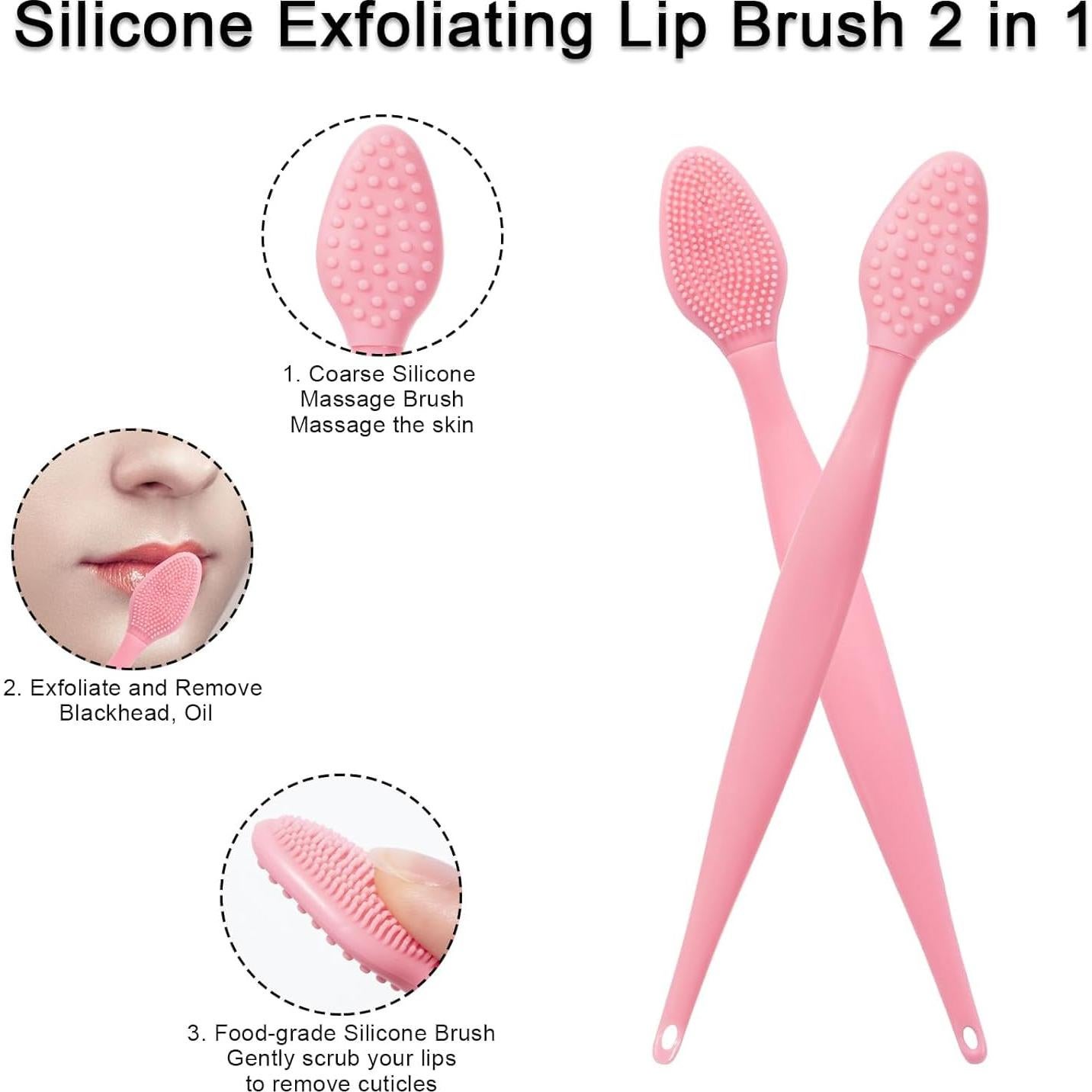 Cepillos Exfoliantes de Labios Beomeen - Paquete de 20 Rosa