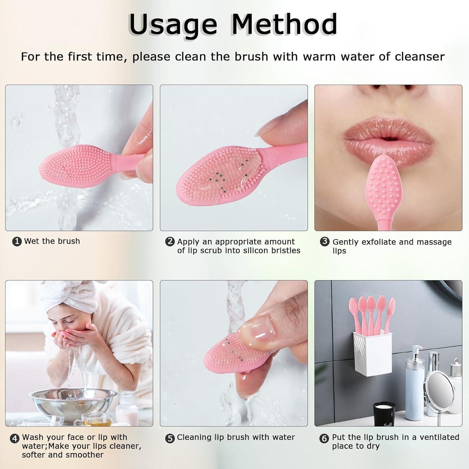 Cepillos Exfoliantes de Labios Beomeen - Paquete de 20 Rosa