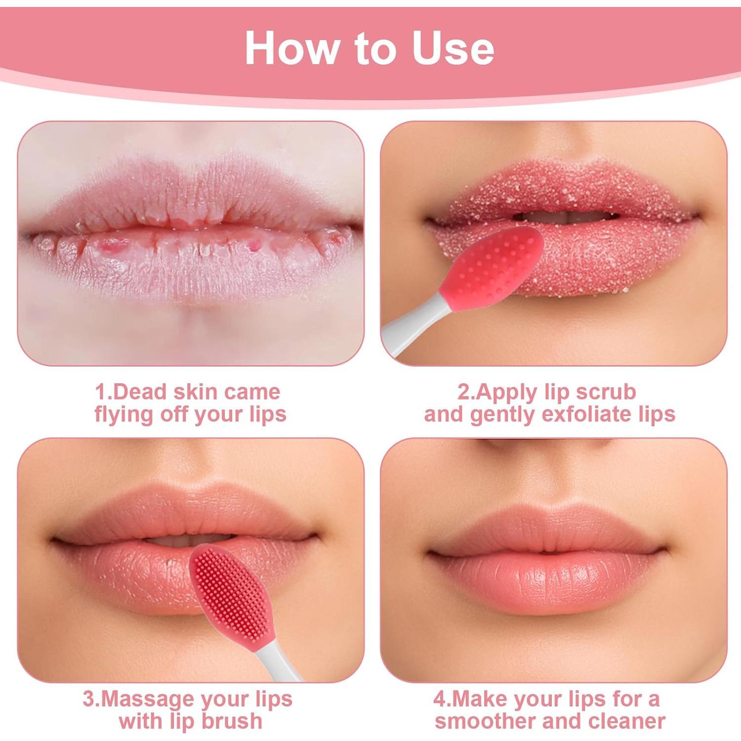 10 Cepillos Exfoliantes de Labios Silicona XLIUAX 3-en-1