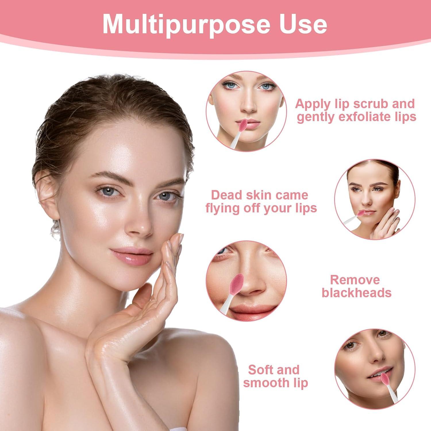 10 Cepillos Exfoliantes de Labios Silicona XLIUAX 3-en-1